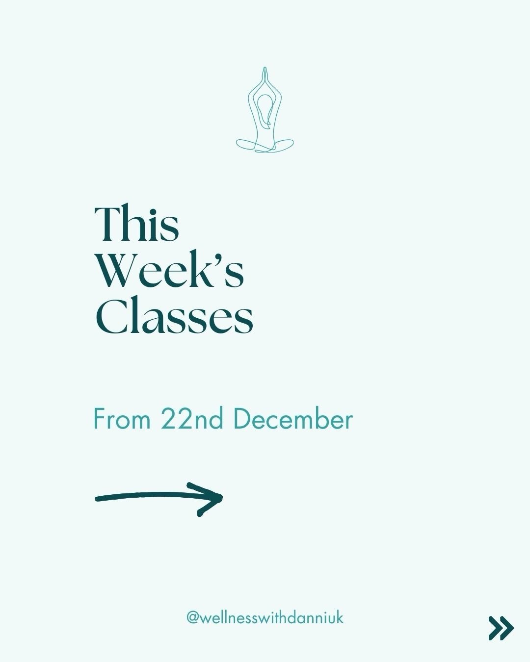 Just a couple of classes to go before the holidays&hellip;.. Get inspired to take a little bit of time out for yourself.

To book on see links in bio to wellnesswithdanni.com website where you can find full details of classes and link to book.
