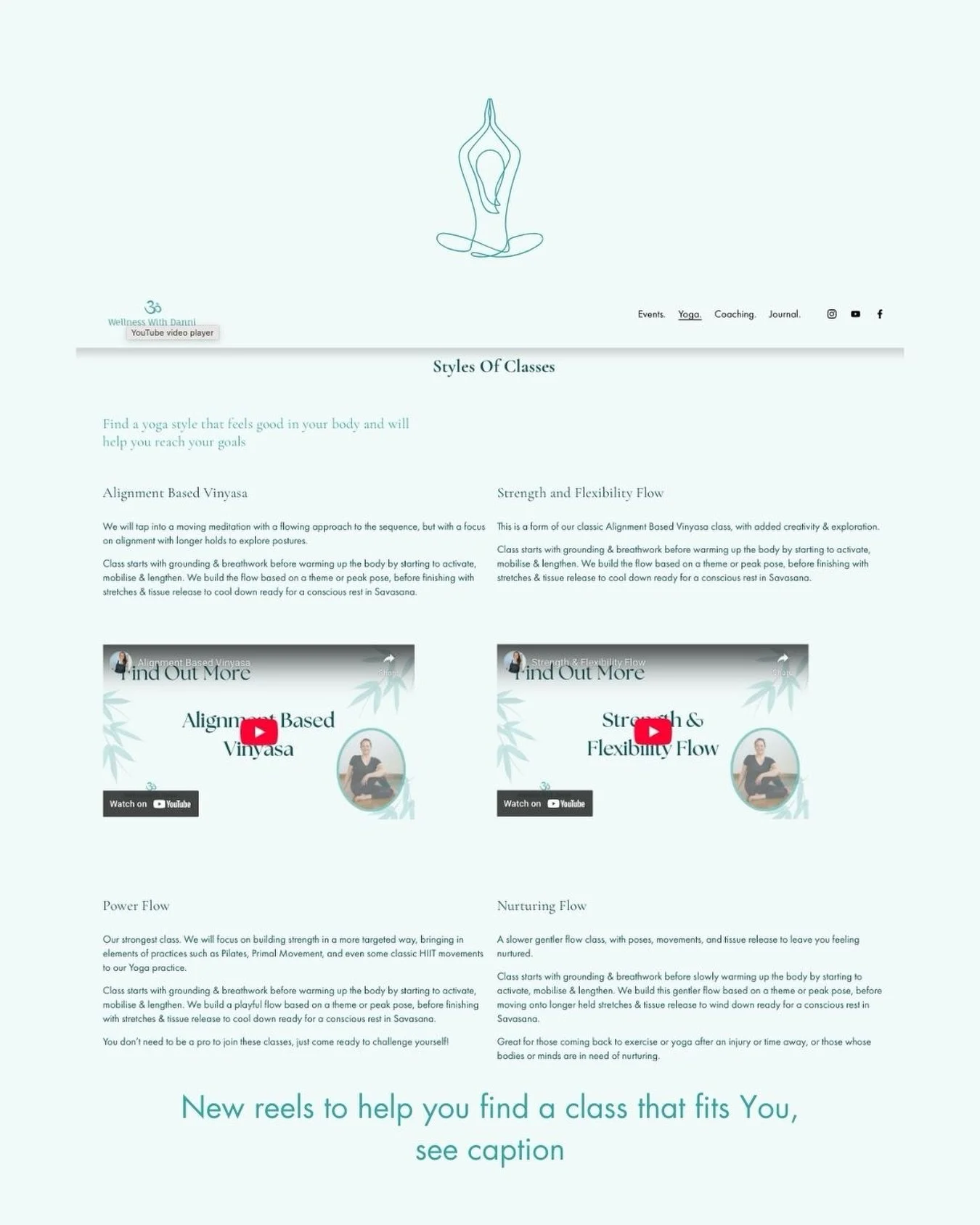 You can now find short videos on my website giving an intro to each of the styles of classes that I teach. See link in bio and click on Yoga, Find Your Yoga Class.

We&rsquo;re all unique and everyday we can feel like we need something different. So 