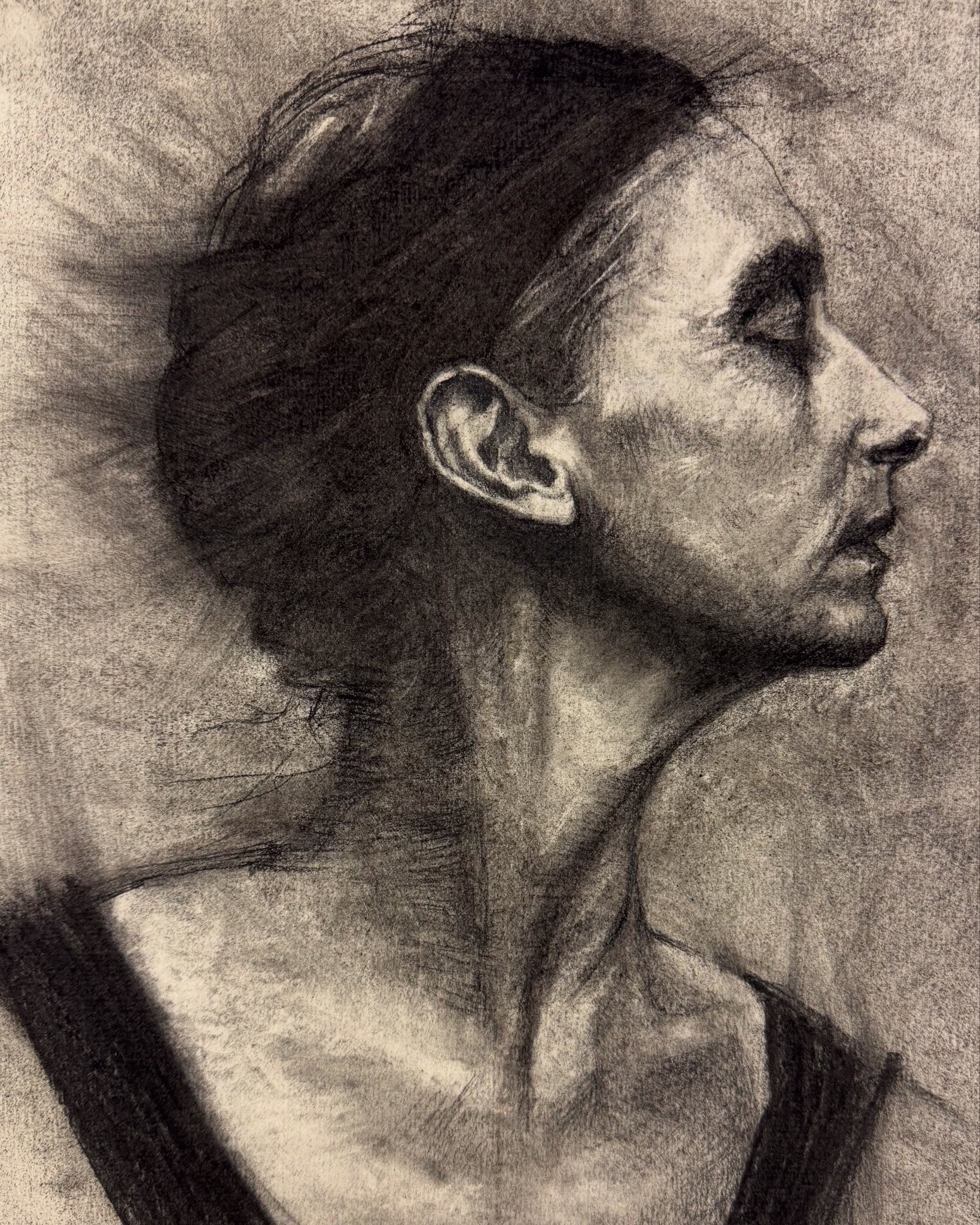 Exhalation, Vine Charcoal, 17 x 24