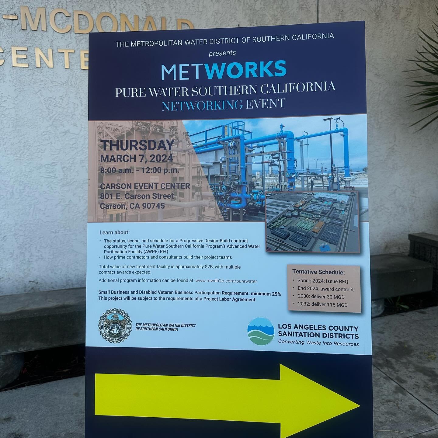 Thank you @mwdh2o for hosting the Pure Water Southern California Networking event in Carson last week. We had a great time meeting industry professionals, leaders and even competitors.

We are excited to learn about our new opportunities as a Small B