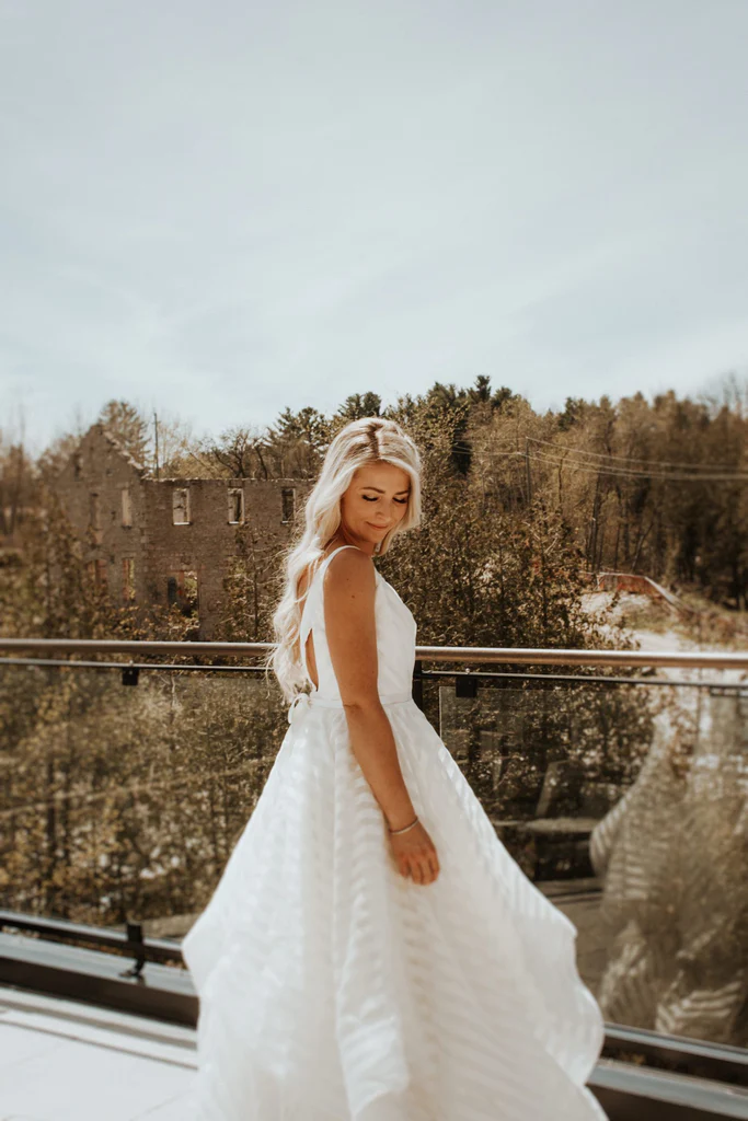  Beautiful bride wearing a Truvelle wedding gown. 