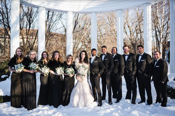 A glamorous wedding party at an intimate Toronto wedding.