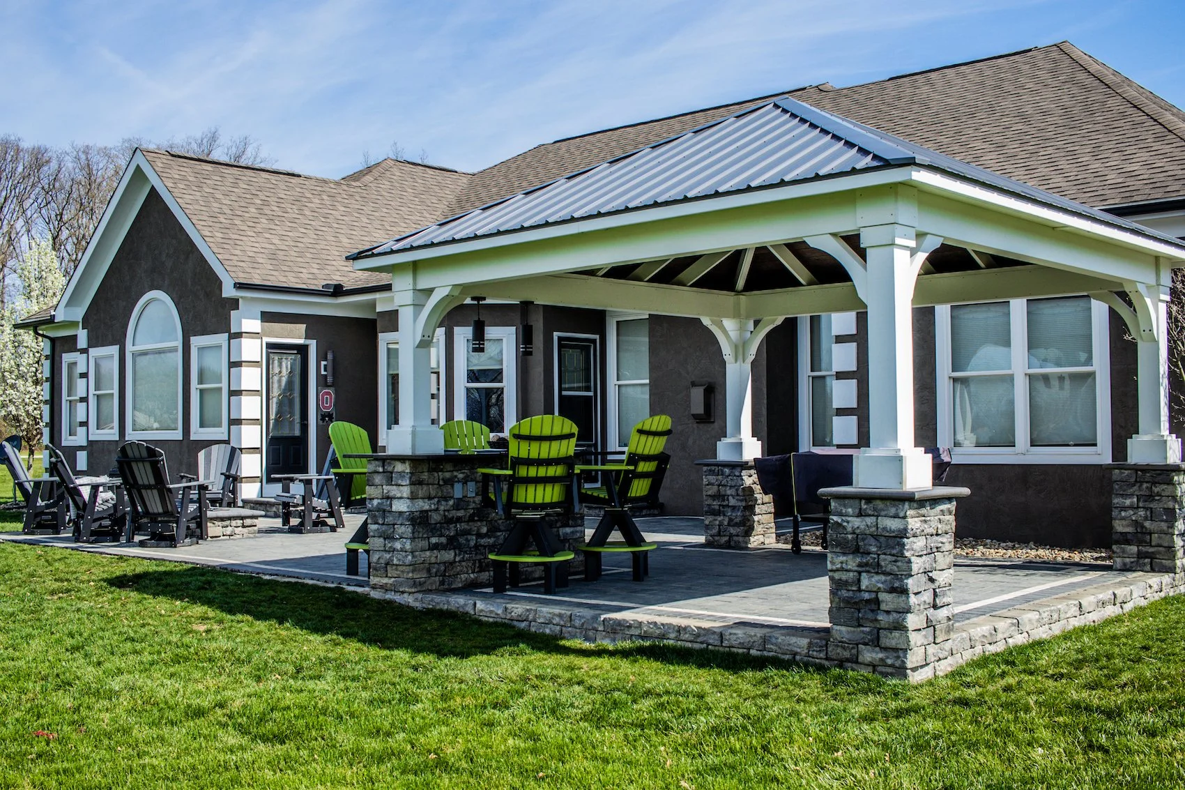 Paver Patio, Pavilion, Fire Pit in Lewis Center OH — Proscape Lawn