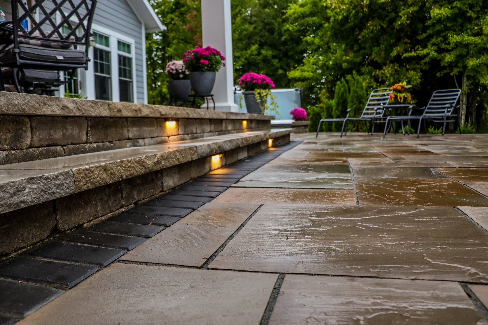 Pavilion, Paver Patio, Outdoor Kitchen, Fire Pit, Outdoor Lighting in