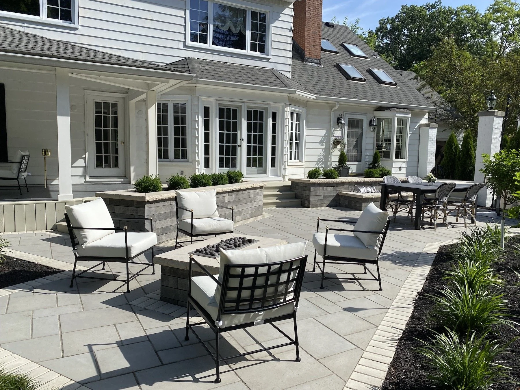 Paver Patio with Pavilion, Fire Pit and Plantings in Dublin OH