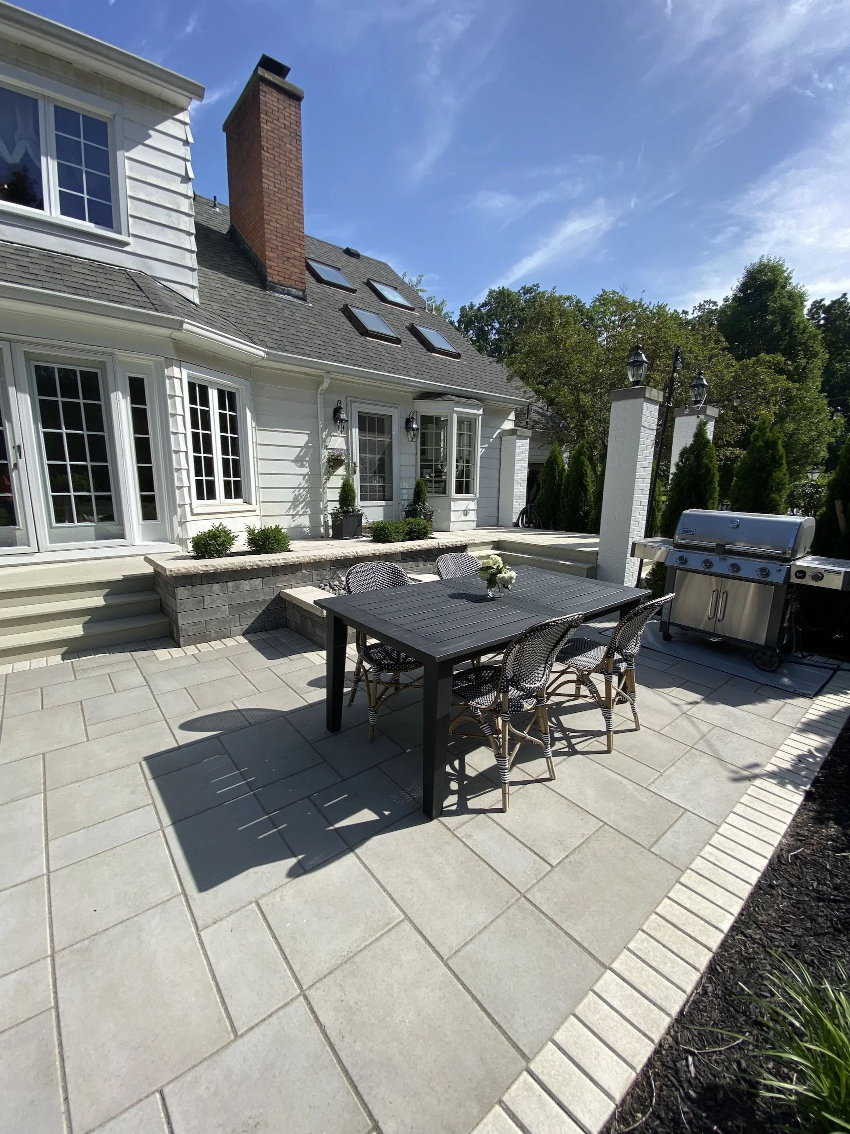 Paver Patio with Pavilion, Fire Pit and Plantings in Dublin OH