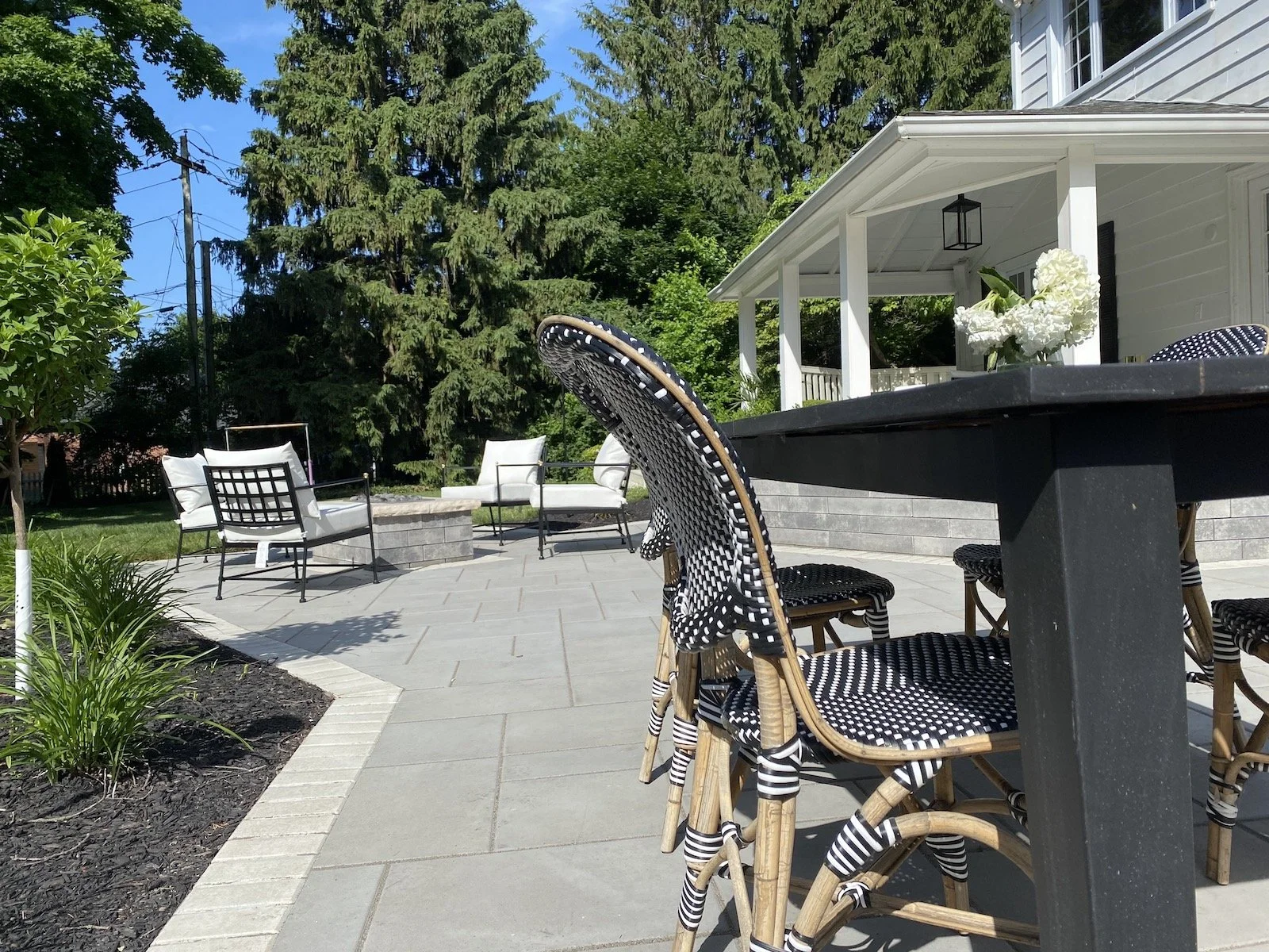 Paver Patio with Pavilion, Fire Pit and Plantings in Dublin OH