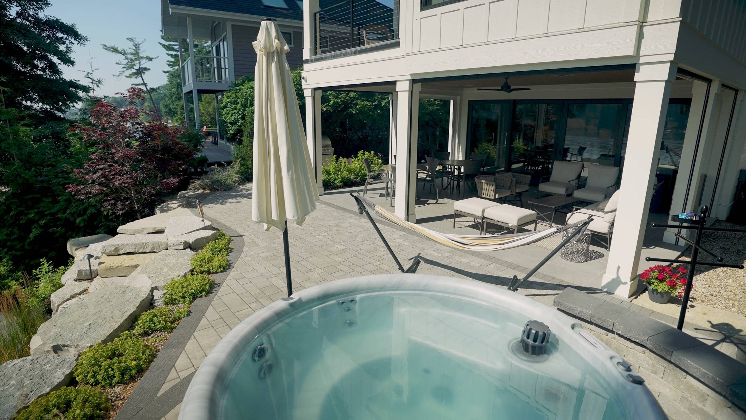 Lakeside Plantings and Natural Stone Stairs in Port Sheldon, MI