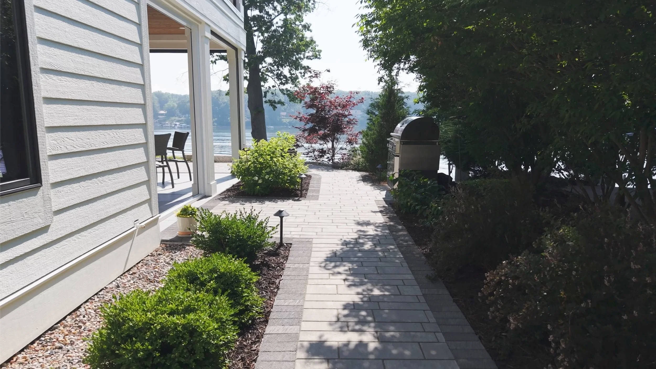 Lakefront Pathway With Stone Stairs and Plantings in Holland, MI