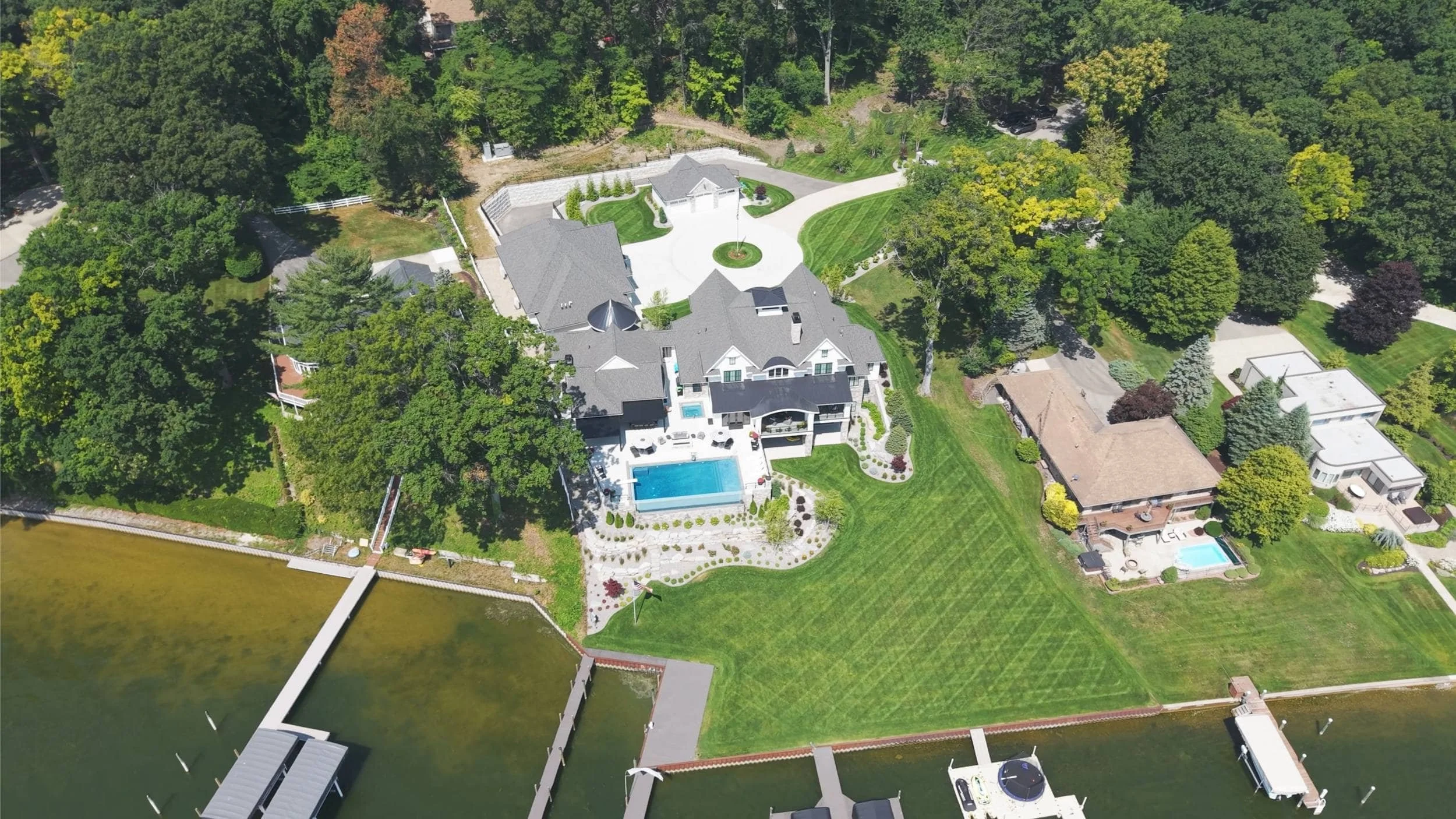 Outdoor Lighting Accenting Lakeside Pathways in Zeeland Charter Township, MI