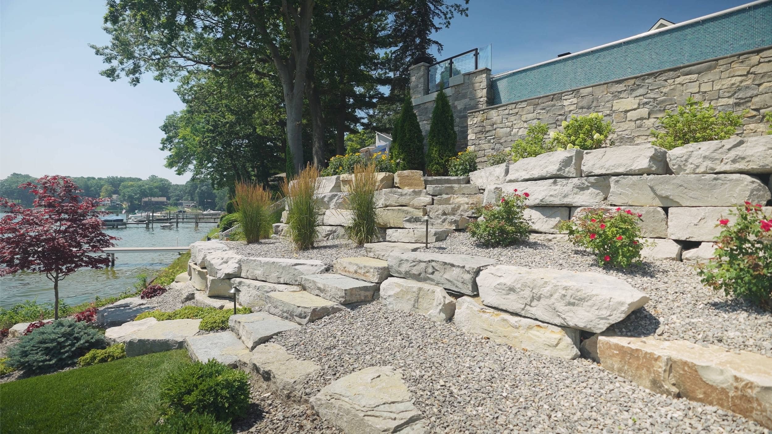 Infinity-Edge Pool Integrated Into Lakefront Setting in Ada, MI