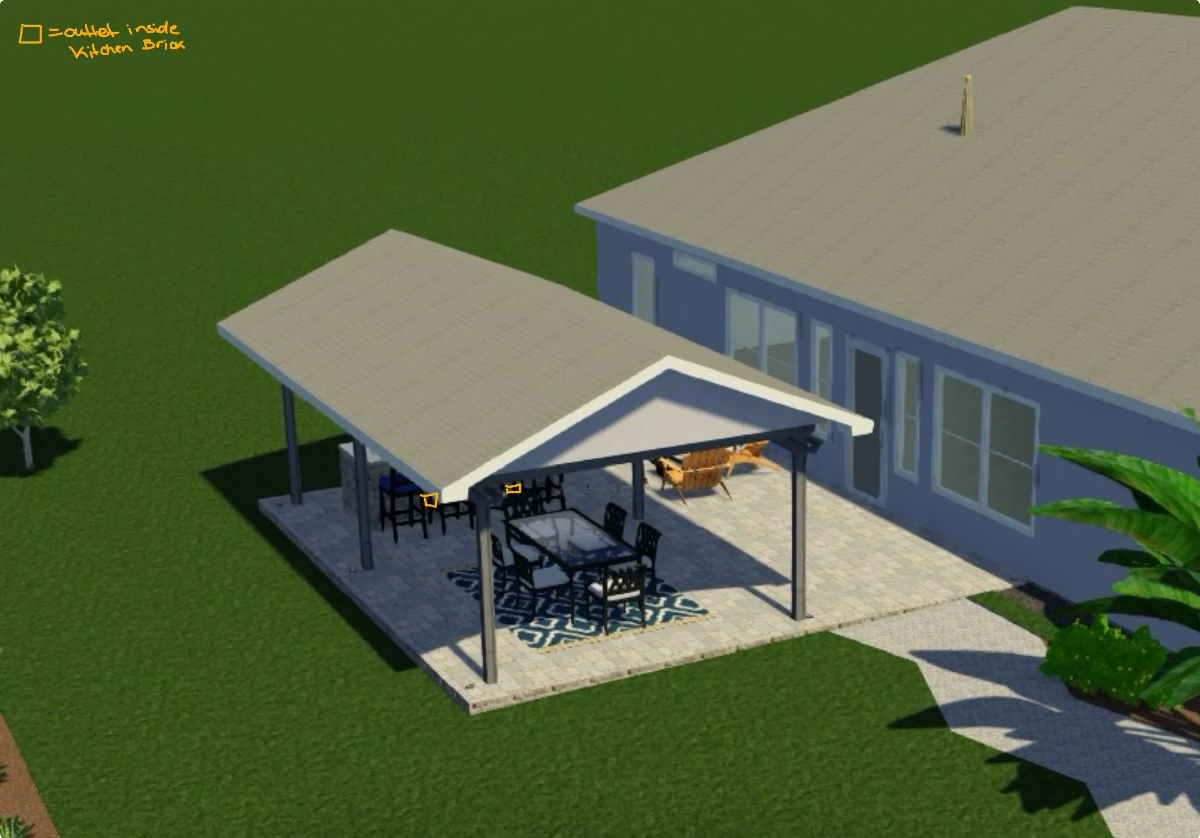 3D rendering of a cedar gazebo design, Pace Island, Fleming Island FL