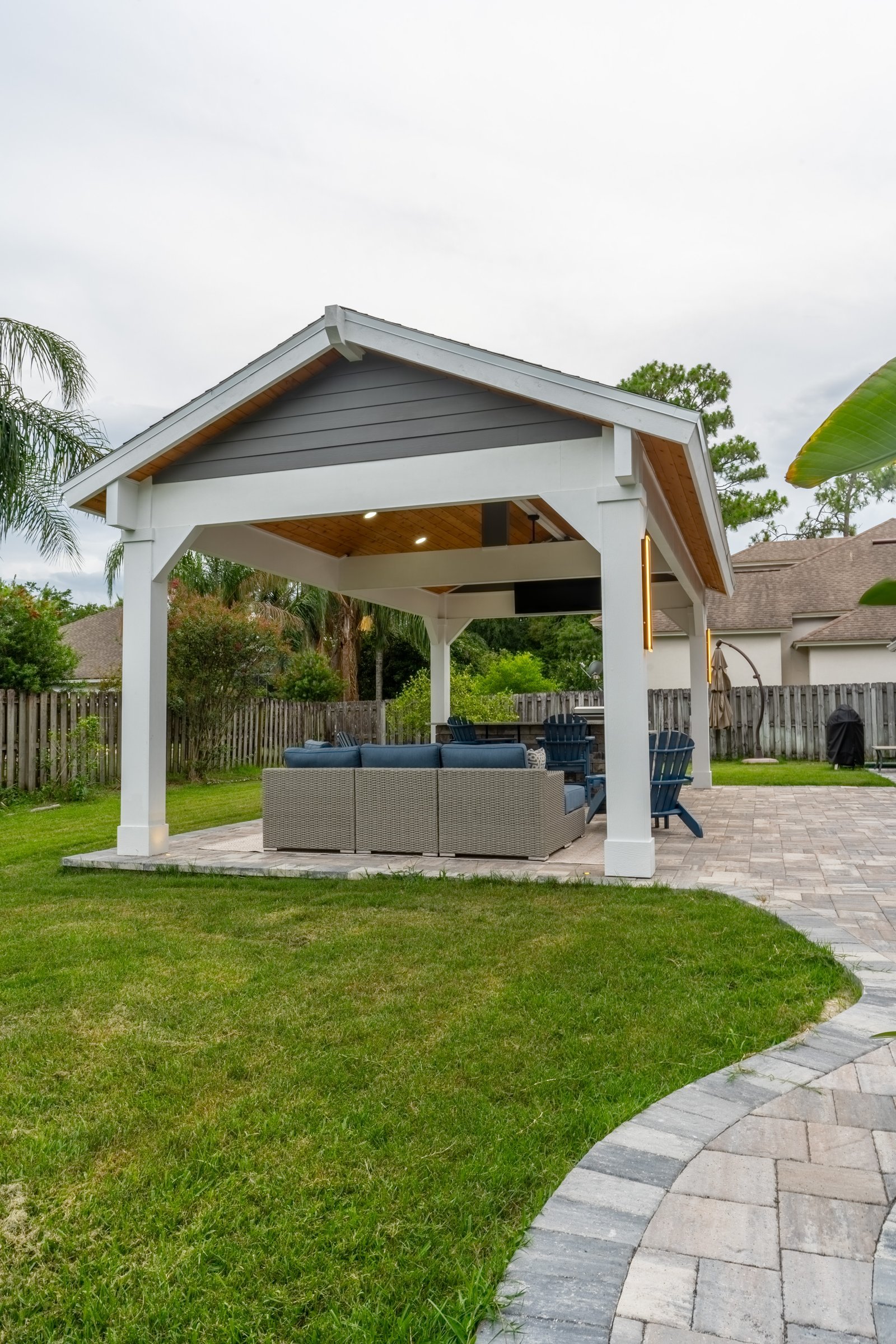 Finished cedar gazebo built from the 3D design, Pace Island