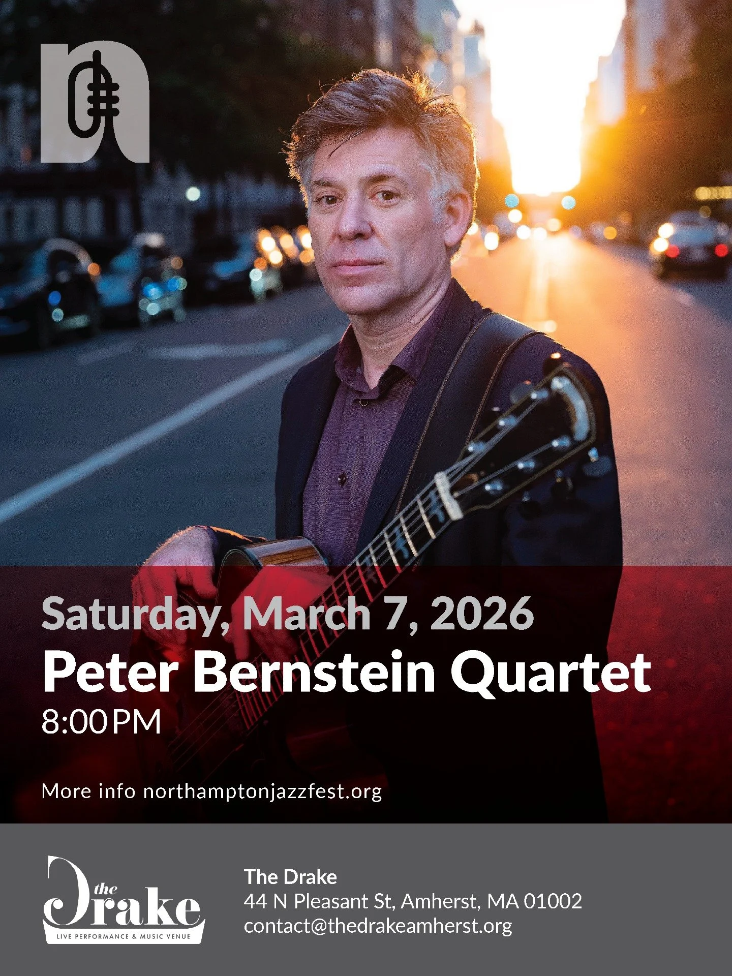 Don&rsquo;t miss an unforgettable night of world-class jazz! 🎶 Join us for the Peter Bernstein Quartet on Saturday, March 7, 2026, at 8:00 PM at The Drake (@thedrakeamherst).

Featuring:
✨ Peter Bernstein (guitar) - @peterbernsteinguitar
🎹 Aaron Go