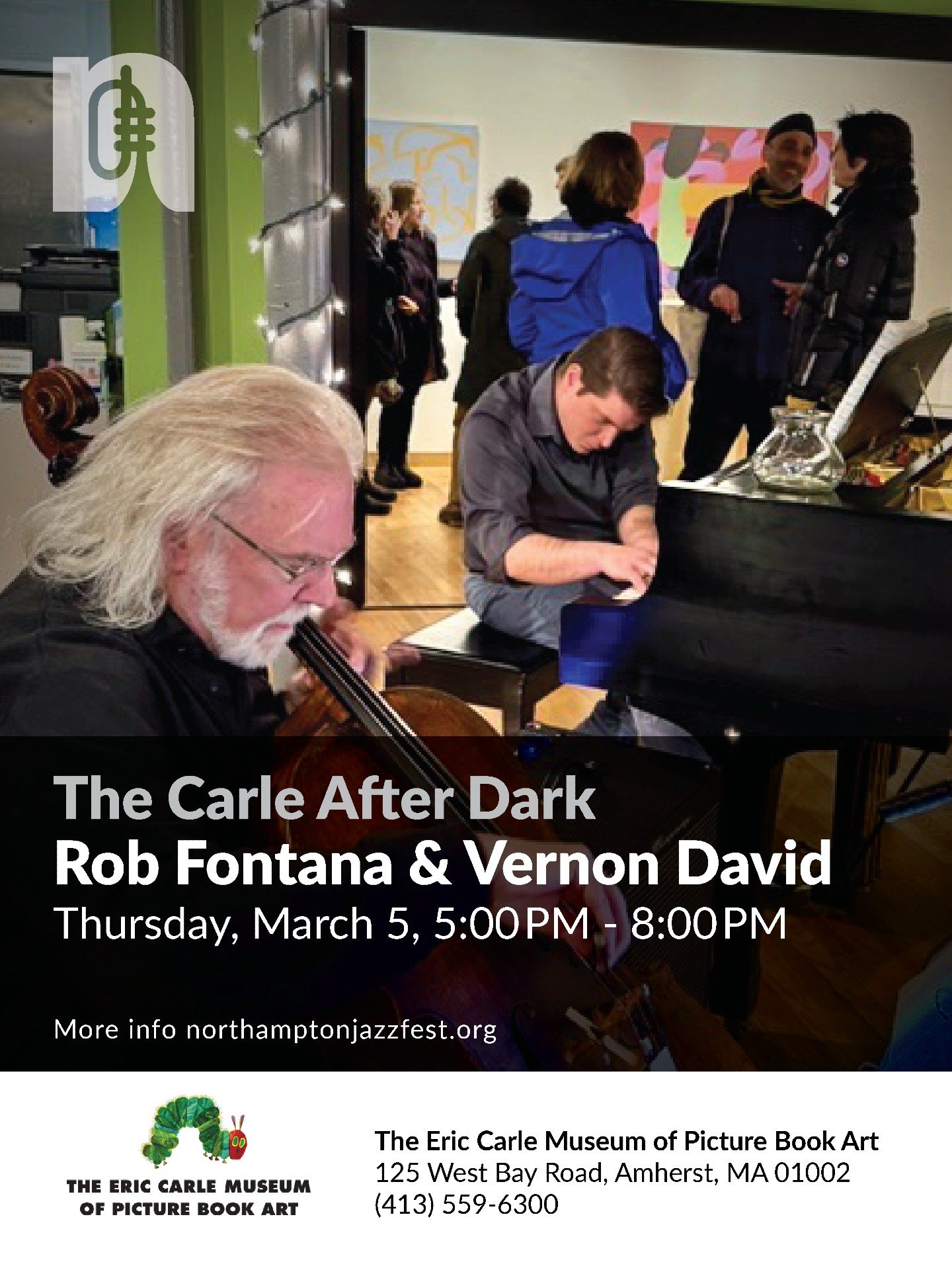 Step into an evening of music and magic at The Carle After Dark: Splashes &amp; Spells! ✨

Join us tomorrow, Thursday, March 5, from 5-8 PM at the Eric Carle Museum for a night of creativity, color, and live jazz featuring Rob Fontana (@robfontanapia