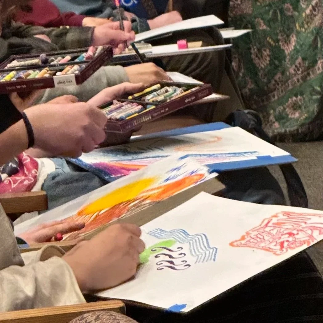 Northampton HS students drawing during the live concert