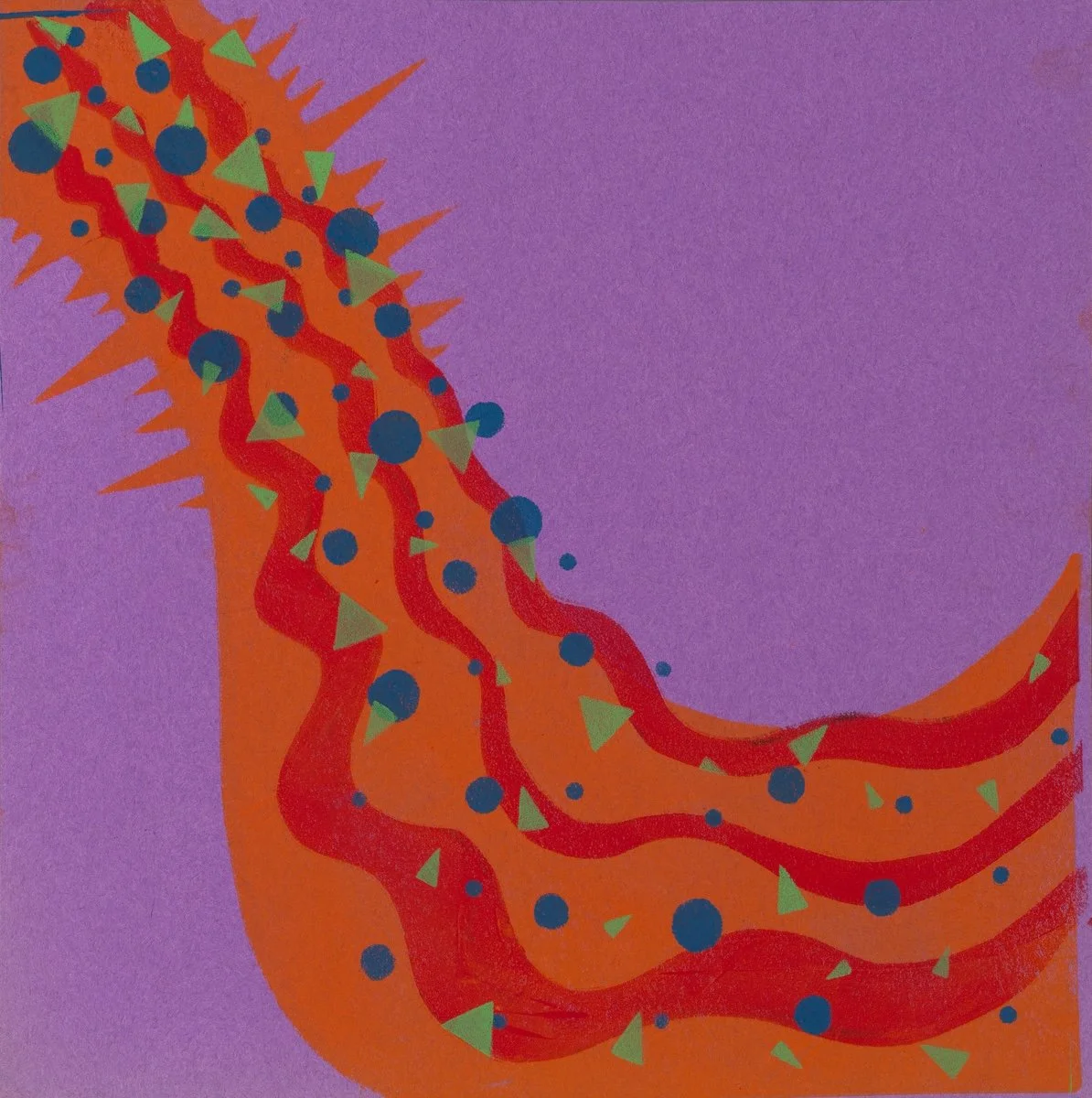 Jyotica Partan. Monoprint on colored paper.