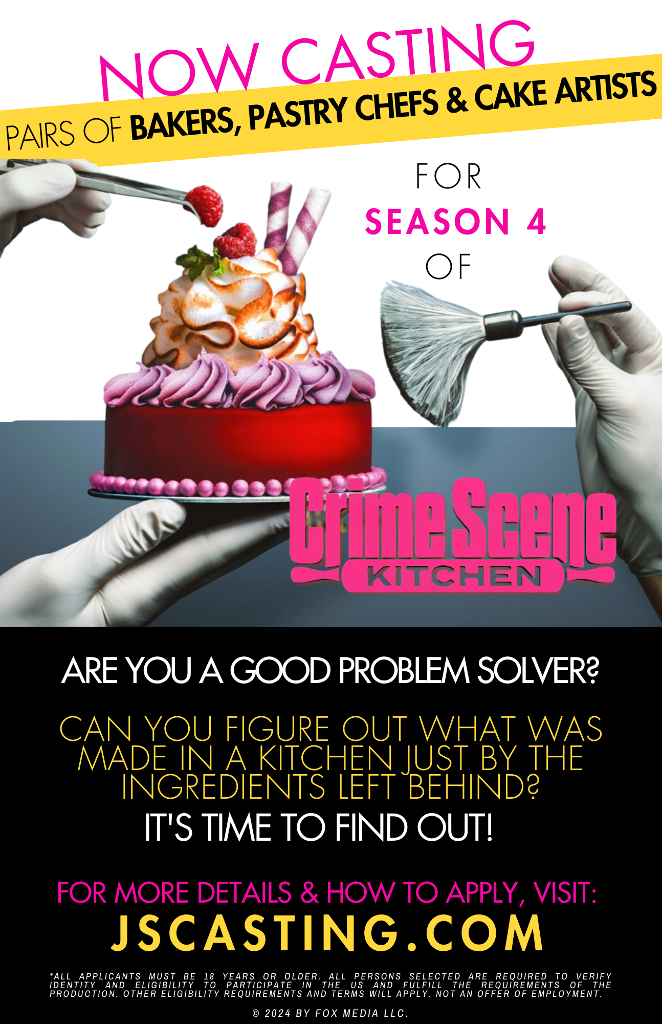 CRIME SCENE KITCHEN SEASON 4 — JS Casting | Real People, Real