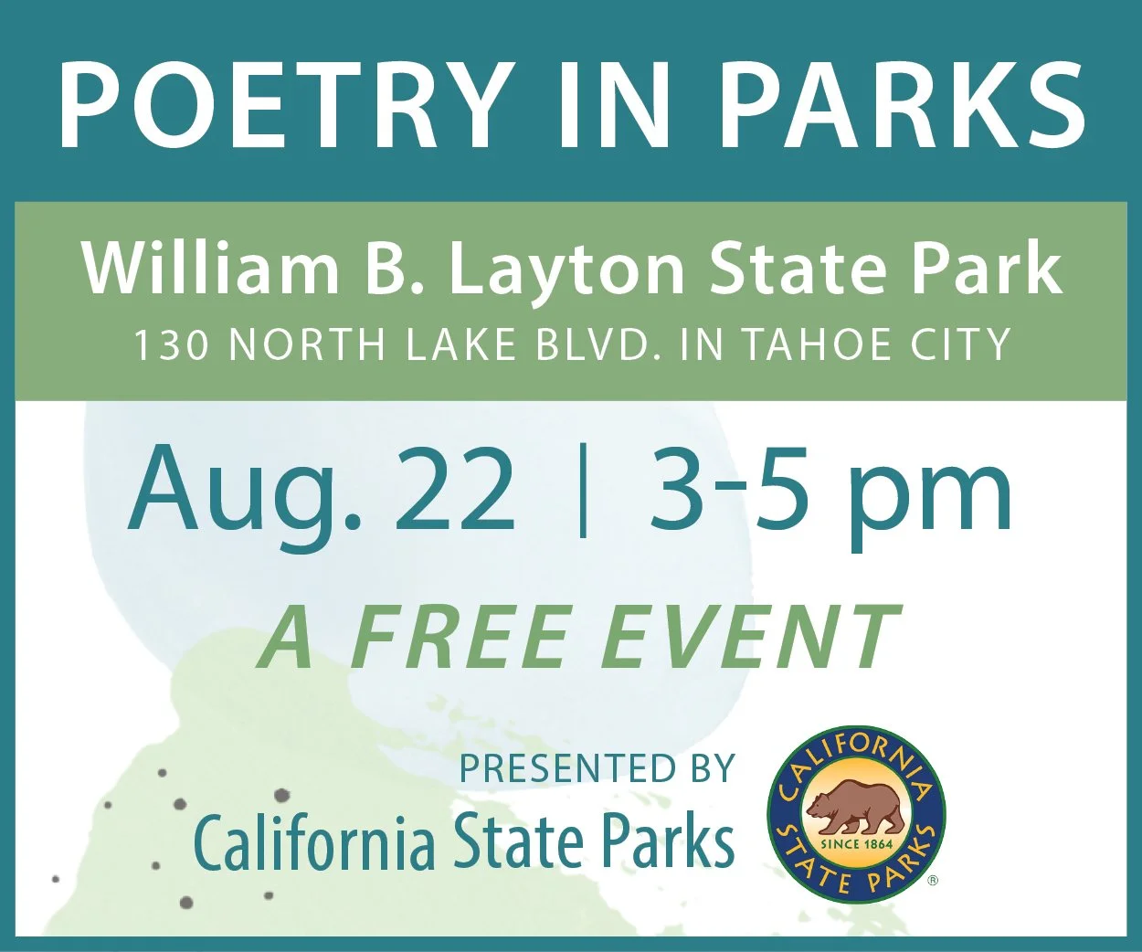 PARTNER’S EVENT: Poetry in Our Parks