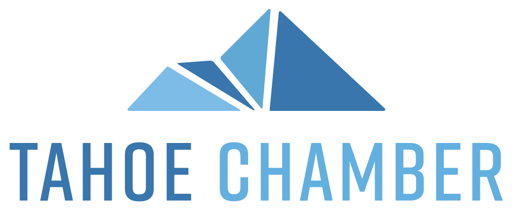 Logo of Tahoe Chamber featuring stylized mountains in shades of blue with the text 'Tahoe Chamber' beneath.