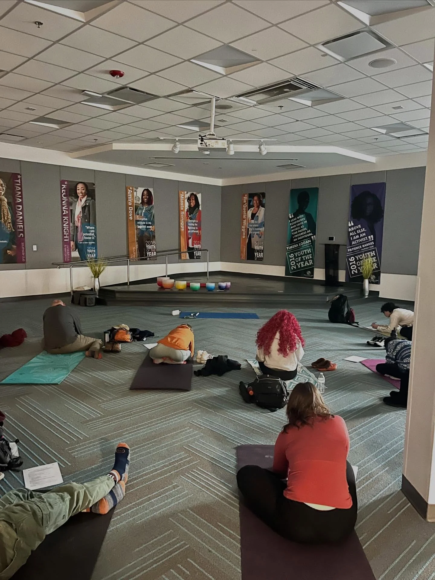 Today, we started our first of ten wellness events for East End organizations working with youth! Thanks to a seed grant from @vcuhealth, we&rsquo;ll be working with educators across the east end to deliver relaxing yoga, sound bath and journaling ex