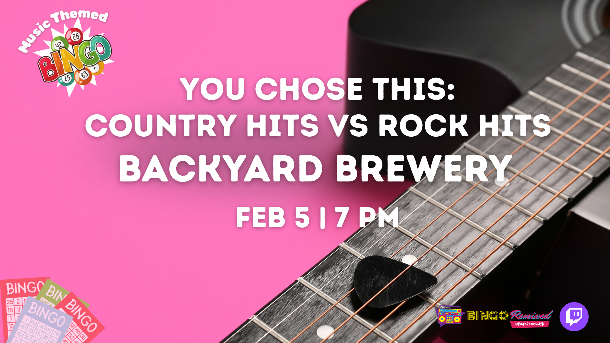  You Chose This: Country Hits vs Rock Hits @ Backyard Brewery