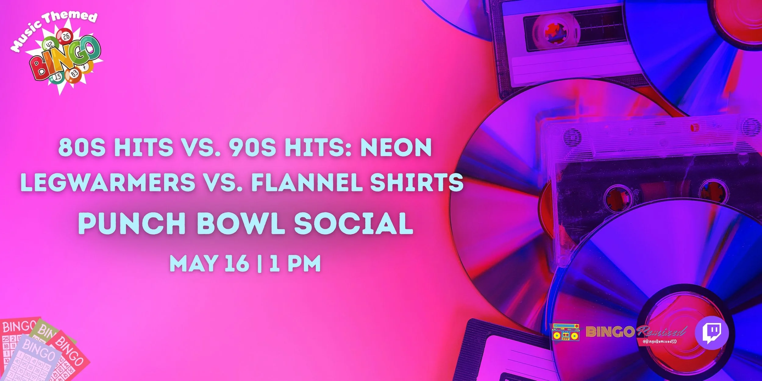 80s Hits vs. 90s Hits: Neon Legwarmers vs. Flannel Shirts @ Punch Bowl Social
