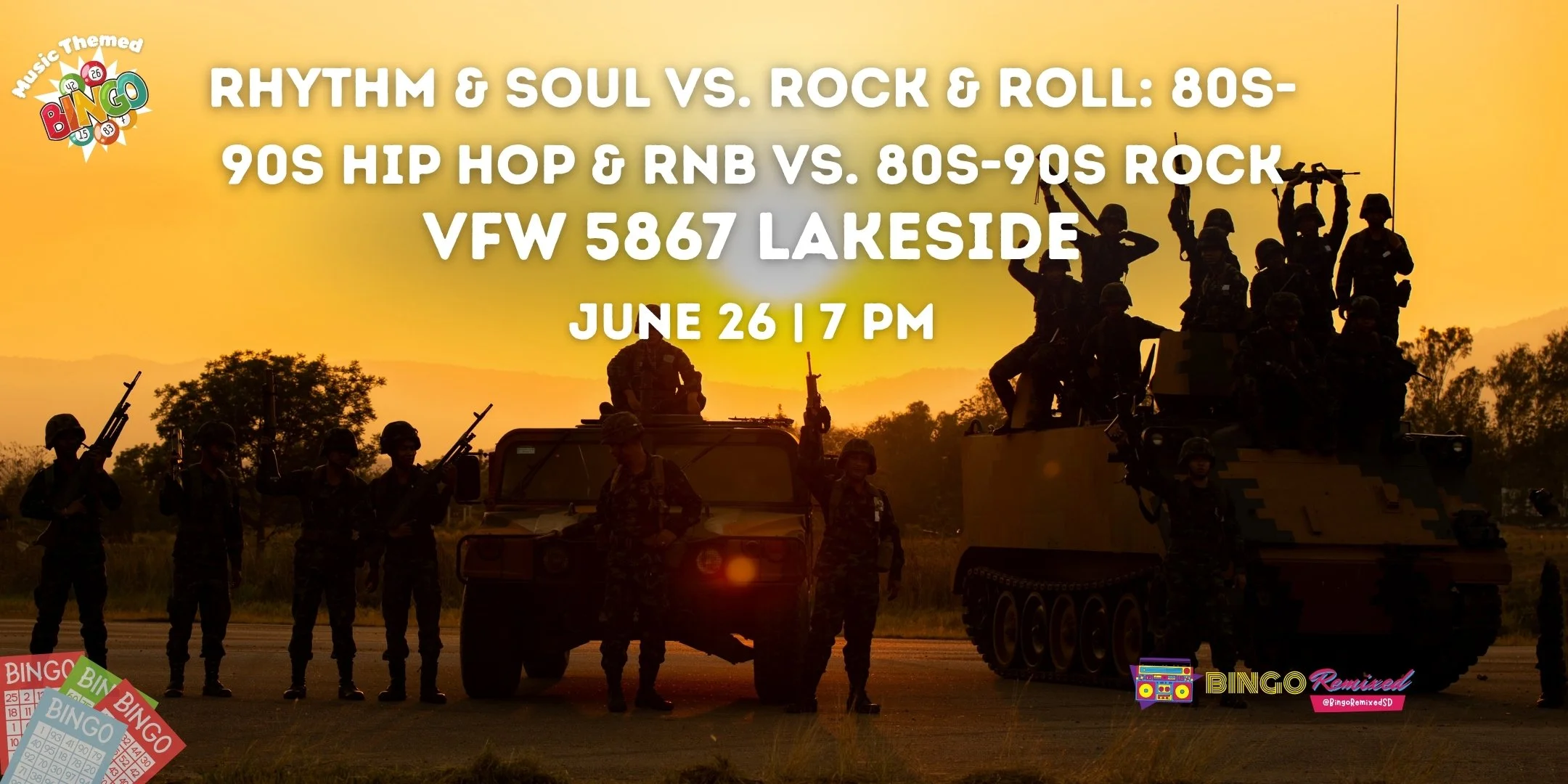Rhythm &amp; Soul vs. Rock &amp; Roll: 80s-90s Hip Hop &amp; RnB vs. 80s-90s Rock @ VFW 5867 Lakeside