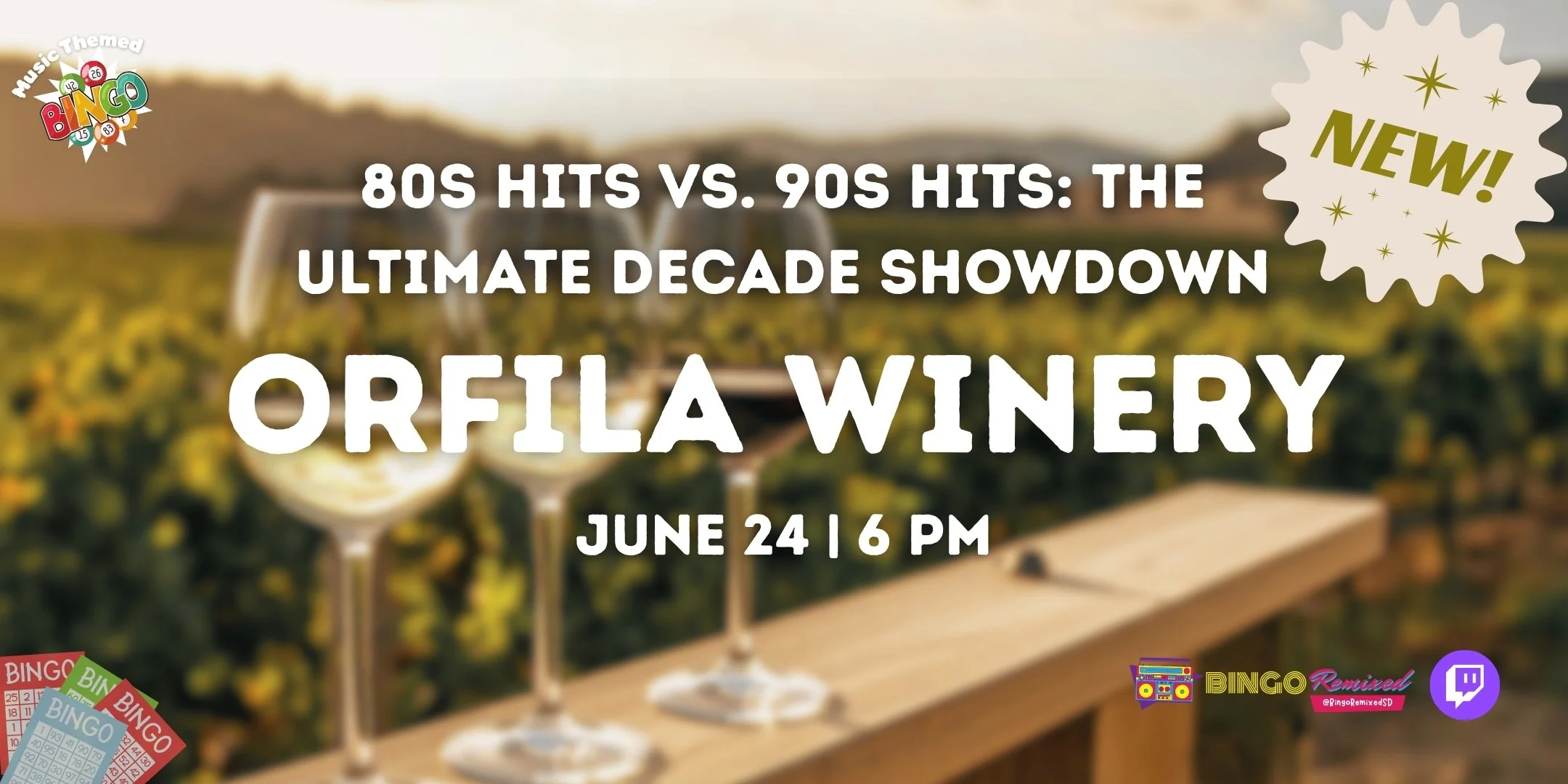 {NEW VENUE} 80s Hits vs. 90s Hits: The Ultimate Decade Showdown @ Orfila Winery