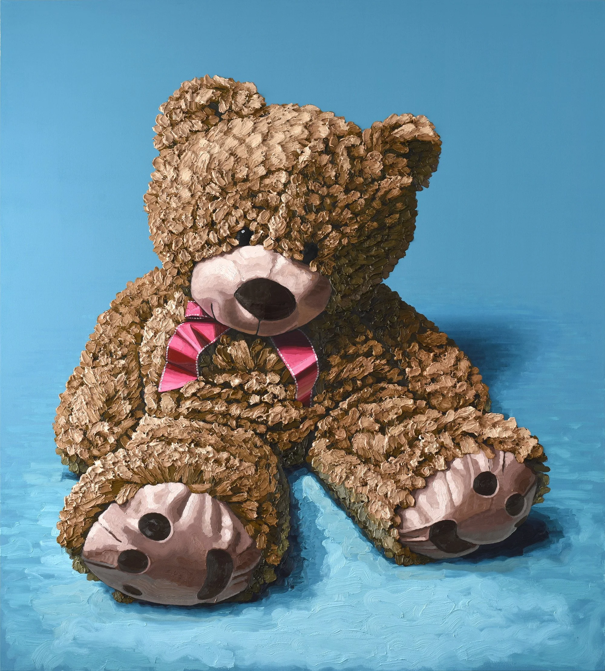  "Brown Bear Sitting”  oil on canvas, 2017 84"x 72" (213cm x 183cm)  Stuffed Animals   private collection 