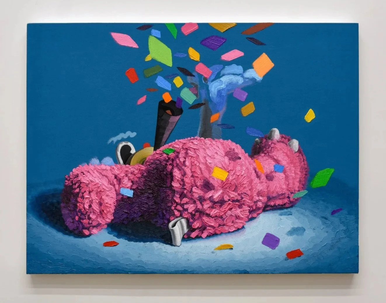  "Third Time's a Charm”  oil on canvas, 2018 30"x 40" (76cm x 102cm)  cRaZy stuFFed aniMALs   private collection 