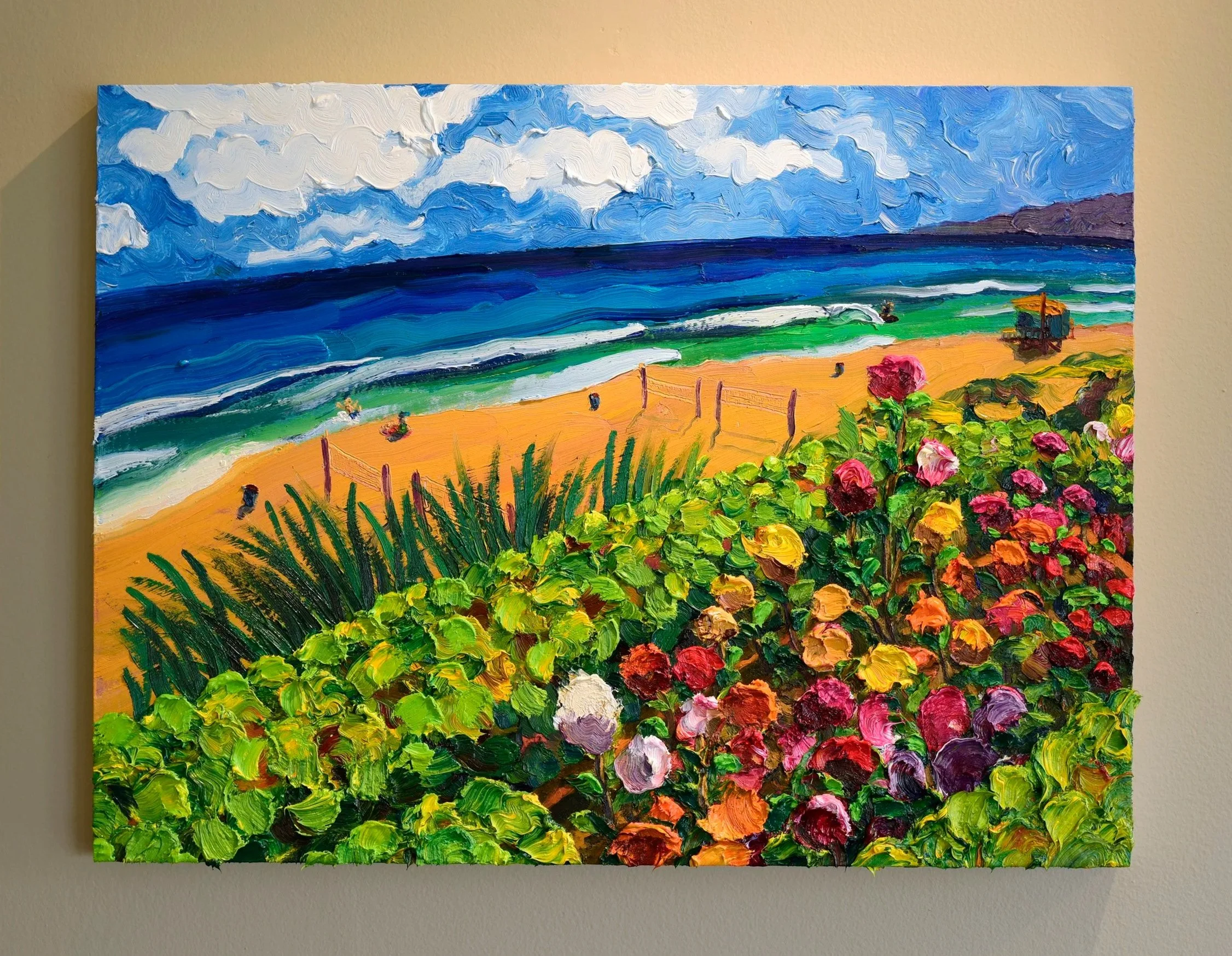  "Sky, Ocean, Beach, Garden”  oil on panel, 2025 18"x 24" (46cm x 61cm)  Impressions 