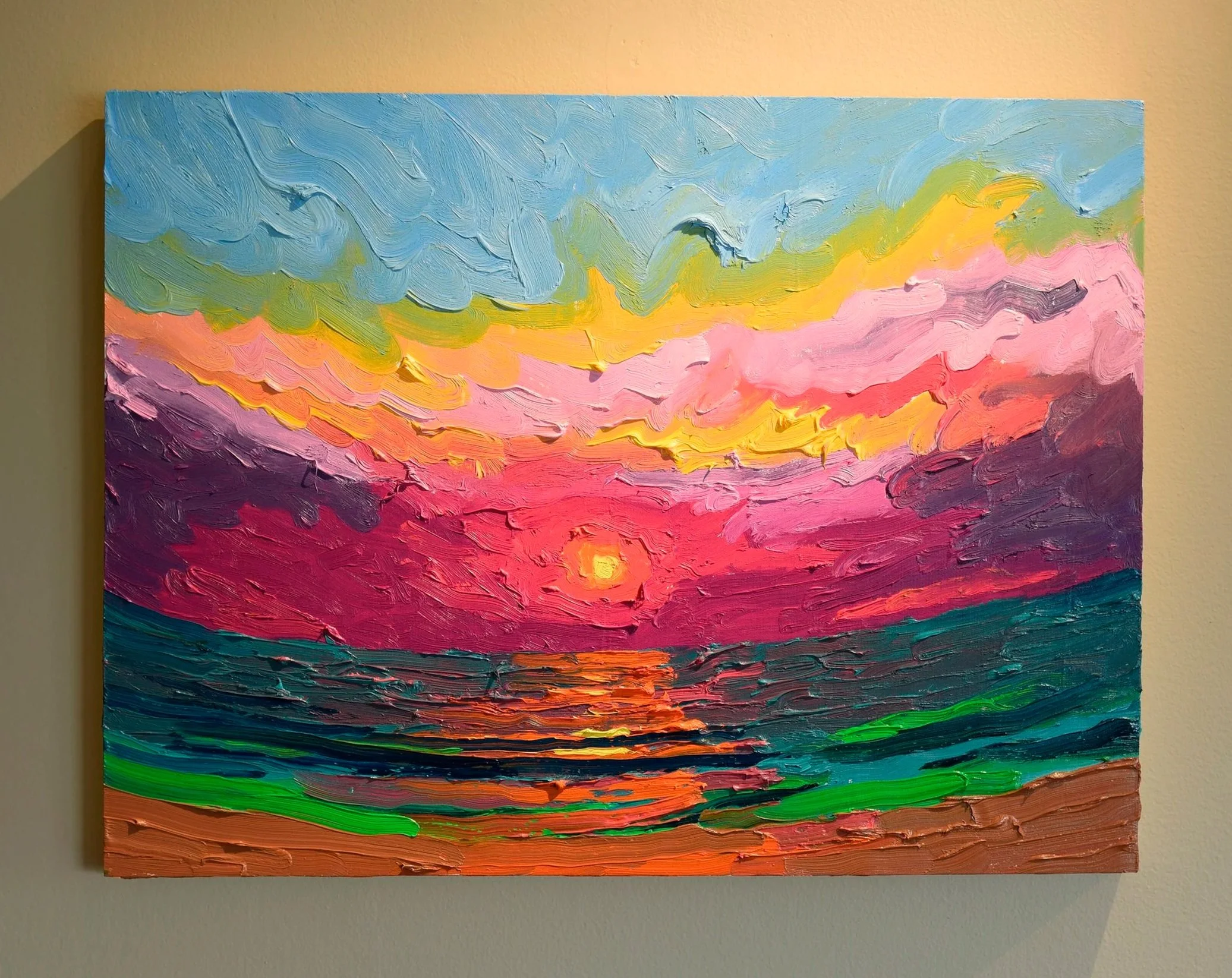  "Sunset 01-07-25”  oil on panel, 2025 18"x 24" (46cm x 61cm)  Sunsets  personal collection 