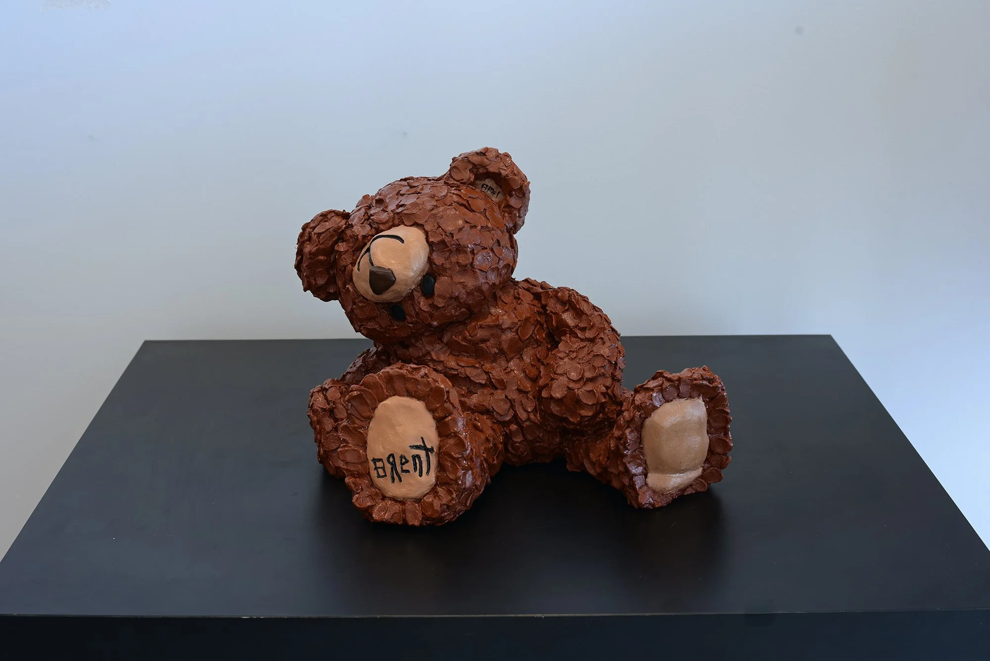  "Smiles"  oil painted Resin, 2026 12"x 12"x 12" (30cm x 30cm x 30cm) Chocolate/Teddy Bear Brown, Edition AP#1