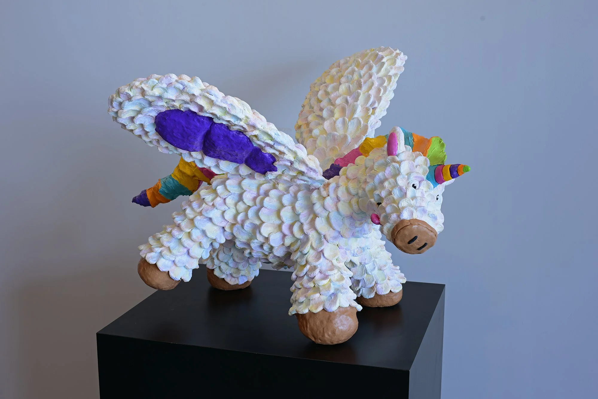  "uniCAN!"  oil painted Resin, 2026 24"x 36"x 32" (61cm x 91cm x 81cm) Rainbow Fur, Edition AP#1