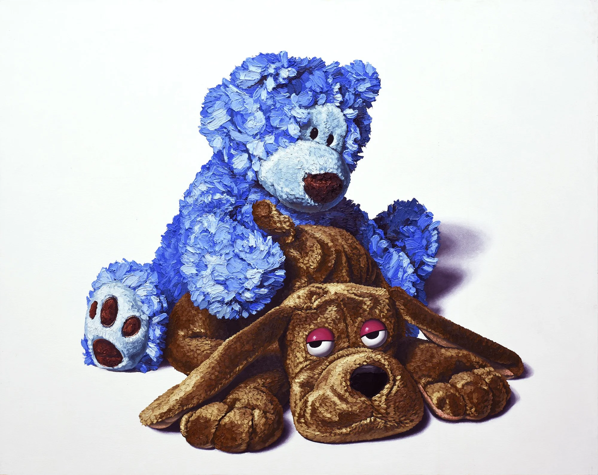  "Ruff”  oil on panel, 2019 48"x 60" (122cm x 153cm)  Stuffed Animals   private collection 