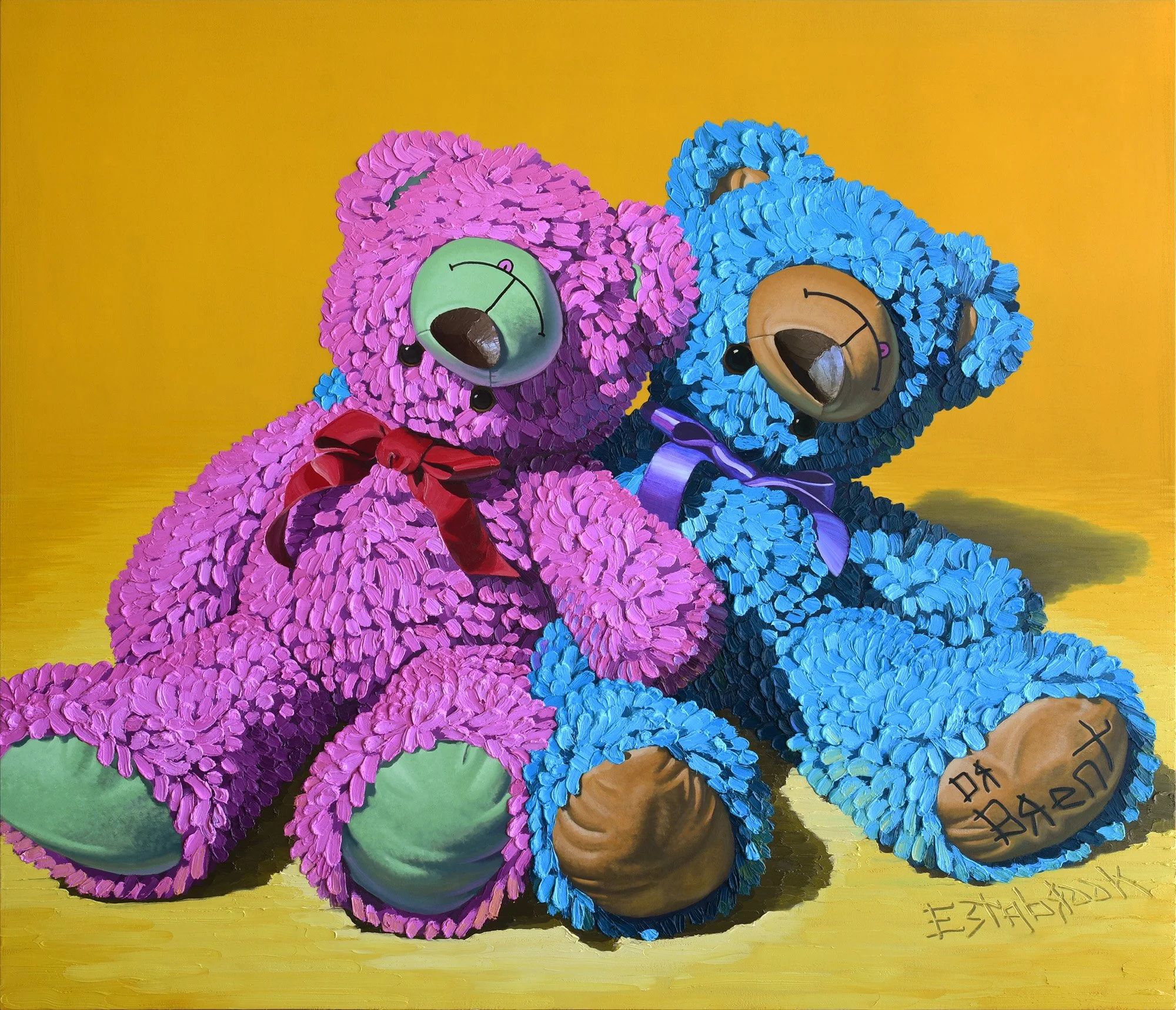 "Love Bears"  oil on canvas, 2026 72"x 84" (183cm x 213cm)  Stuffed Animals 