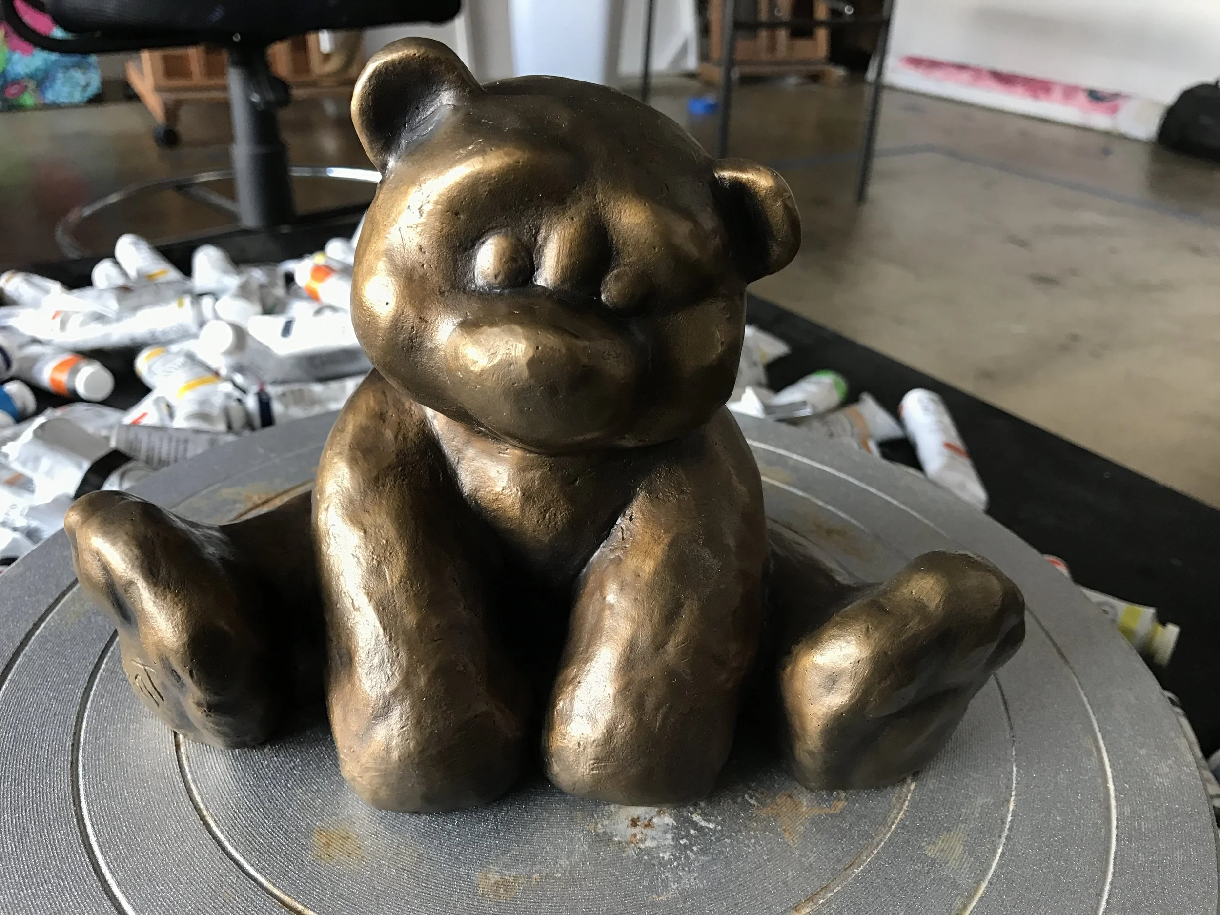  "OG Bear”  polished bronze, 2016  Stuffed Animals   Edition of 3 
