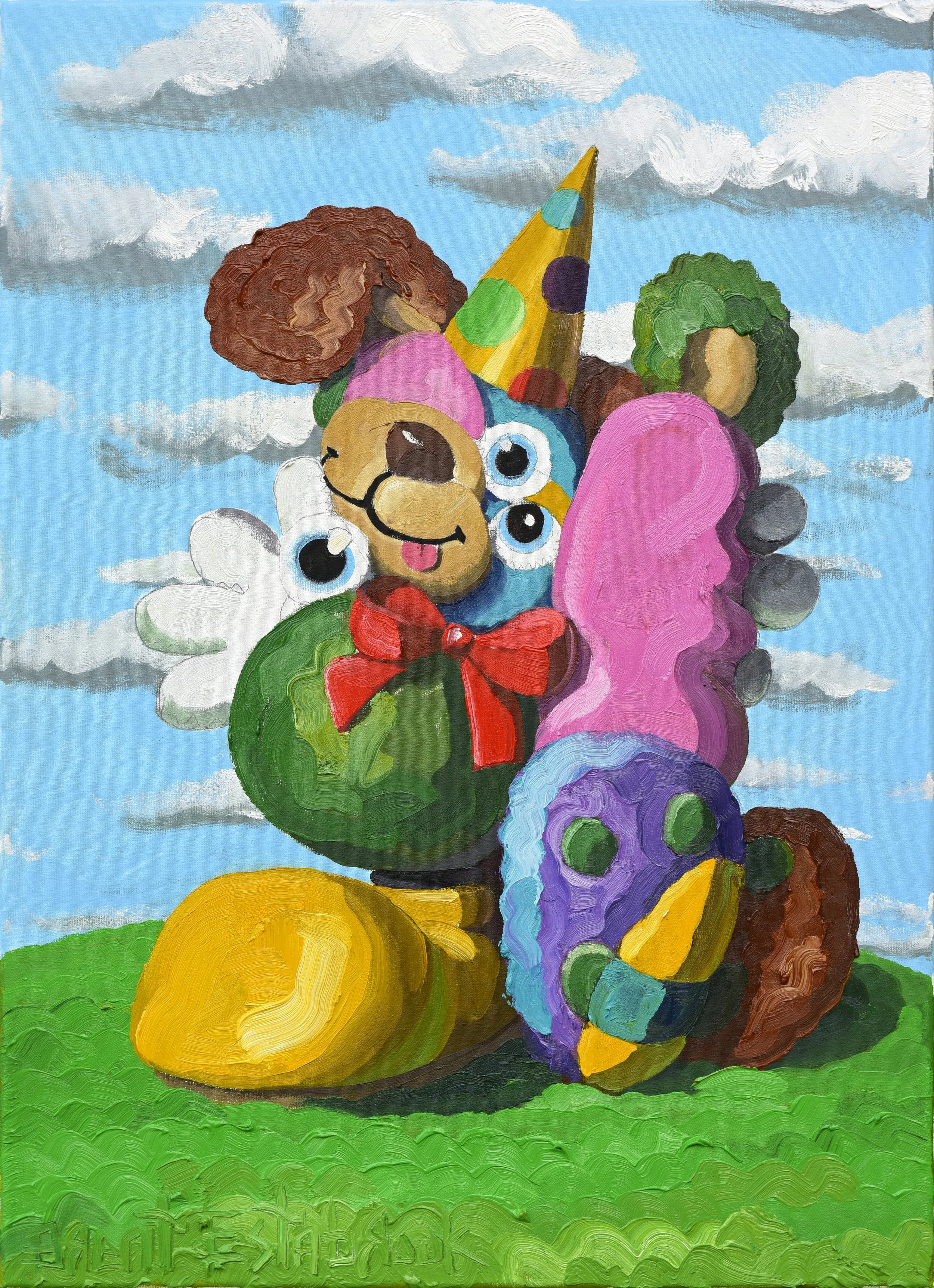  "Wonky"  oil on canvas, 2024 28"x 22" (70cm x 50cm)  cRaZy stuFFed aniMALs 