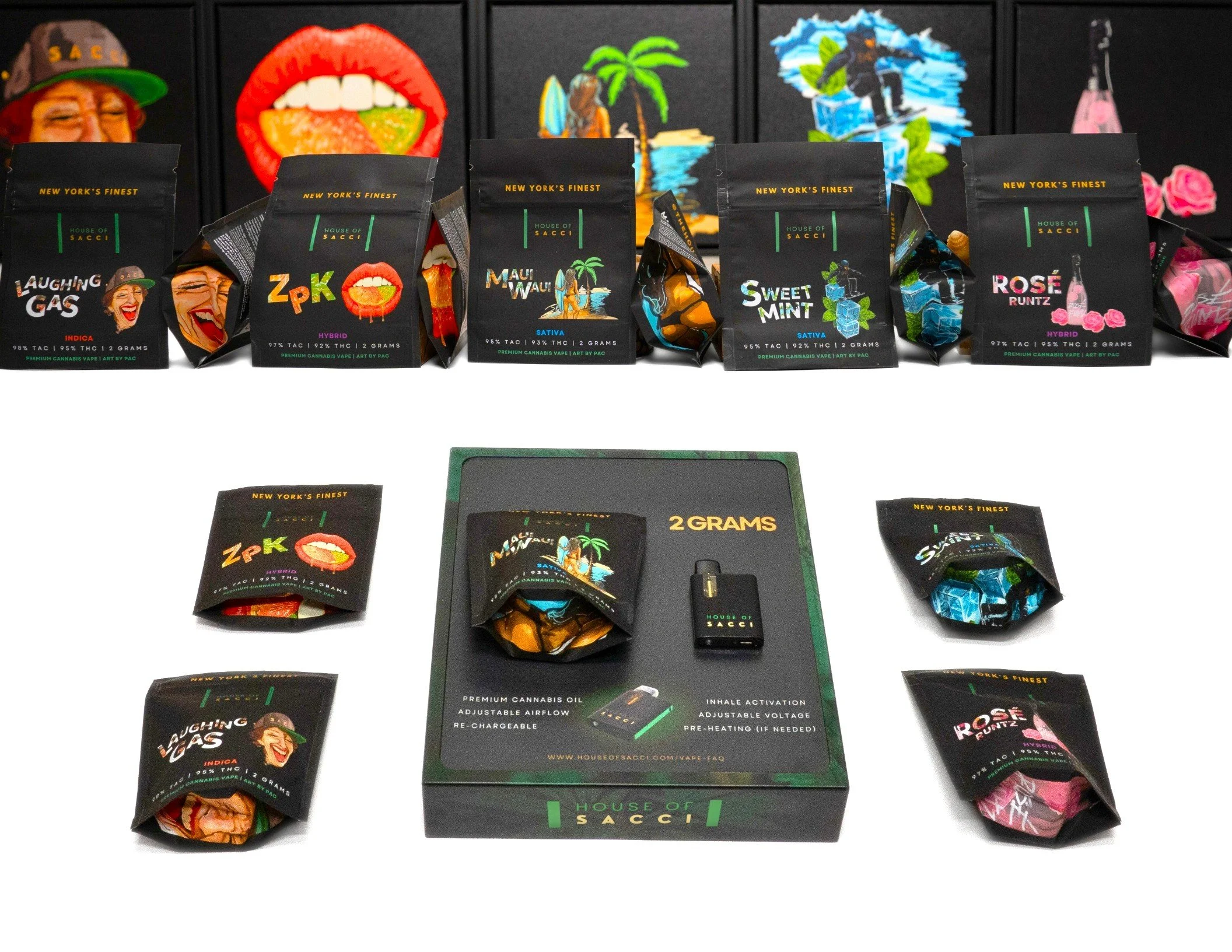 5 NEW PREMIUM CANNABIS VAPES - ART & DESIGN BY PRIVATE ART CONSULTING