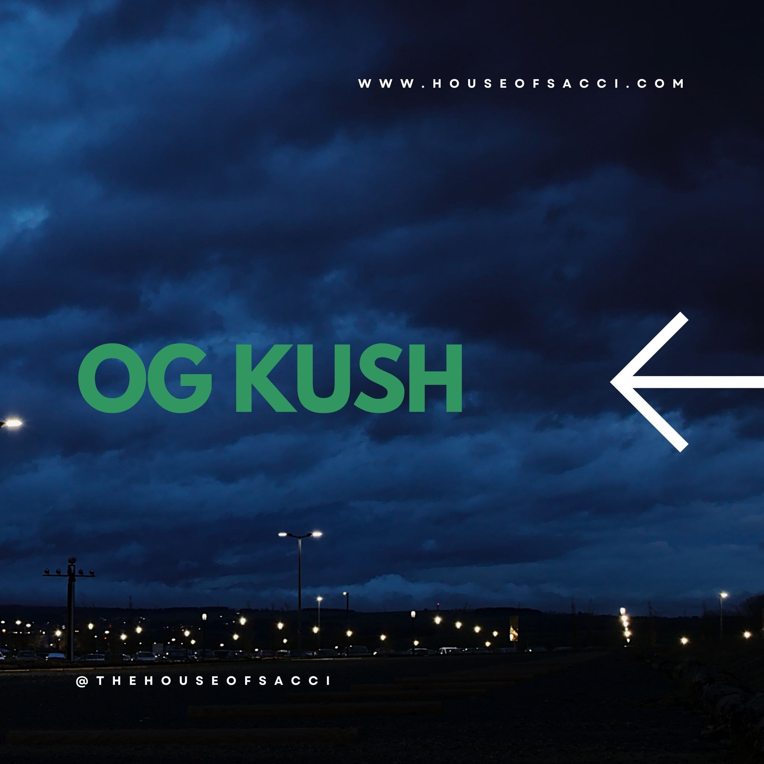 OG KUSH BY HOUSE OF SACCI:
Described as the perfect combination, it’s potent, relaxing, sedating, and euphoric - all at the same time.
