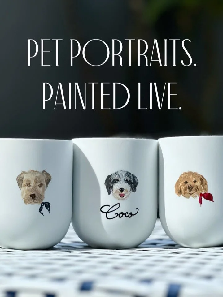 Some clients cried. 🐶 
Last week at Editions de Parfums Frederic Malle, I painted live pet portraits directly onto their candles. Clients sent me a photo of their furry best friend and watched their pet come to life in front of them, in about 15 min