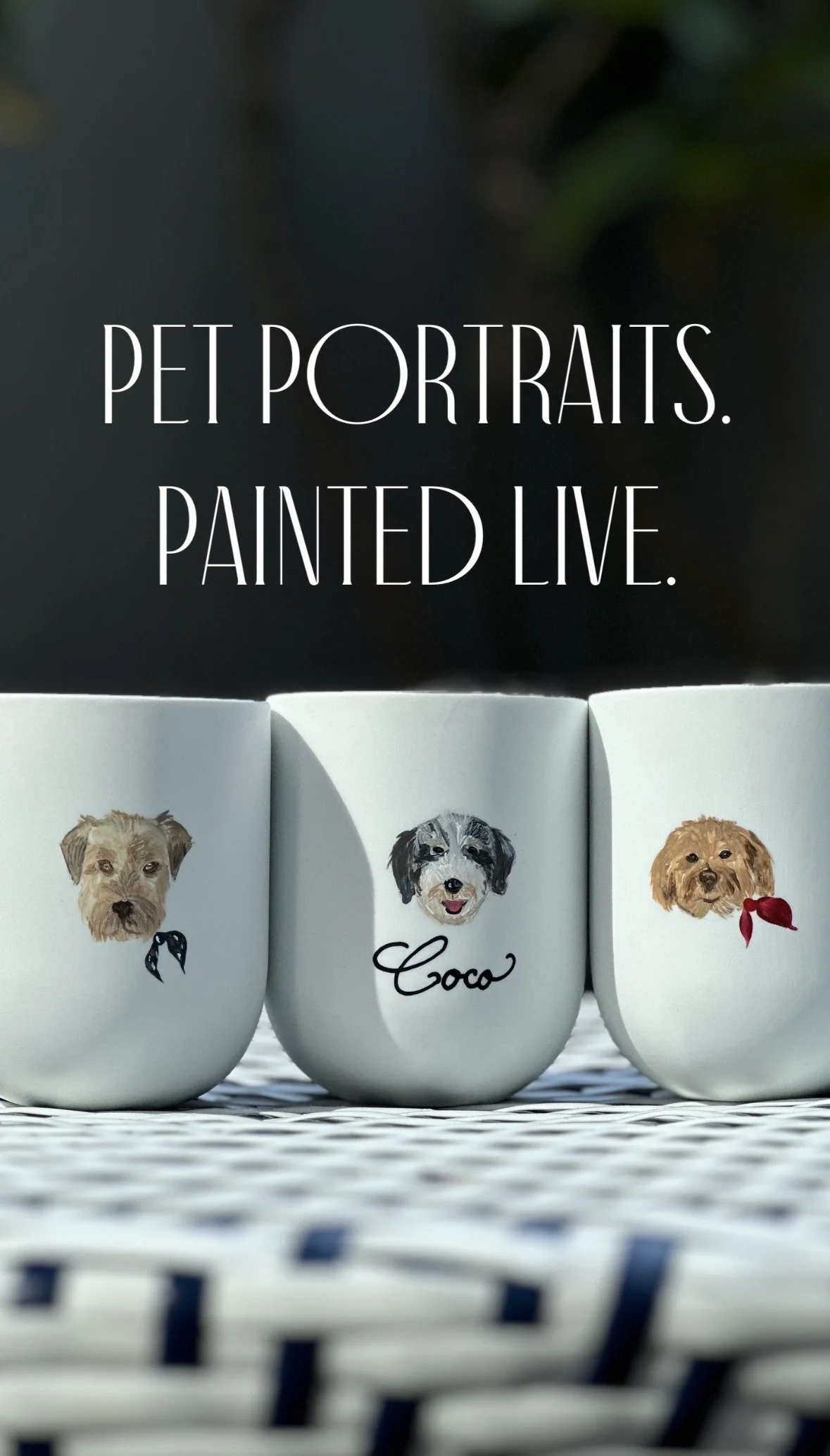 Live pet portrait painting on-site artist corporate event brand activation Los Angeles