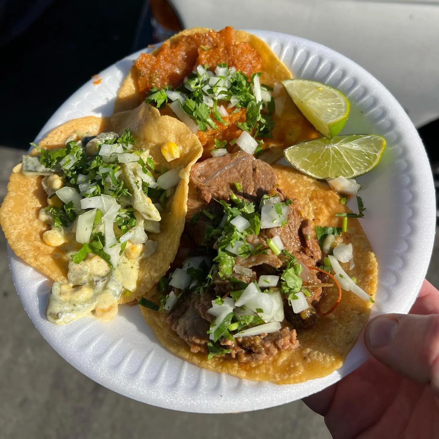 Various tacos filled with guisados like chicharron, rajas con crema, bistec con papa, and chile relleno. From @guisados_lascazuelitas on Atlantic in East LA. Nice fresh tortillas were the highlight.