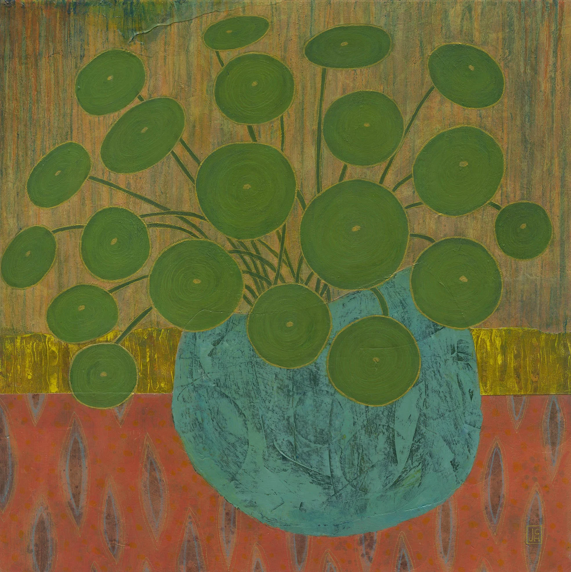 PILEA (Orange) 16" x 16" £345 (print available)