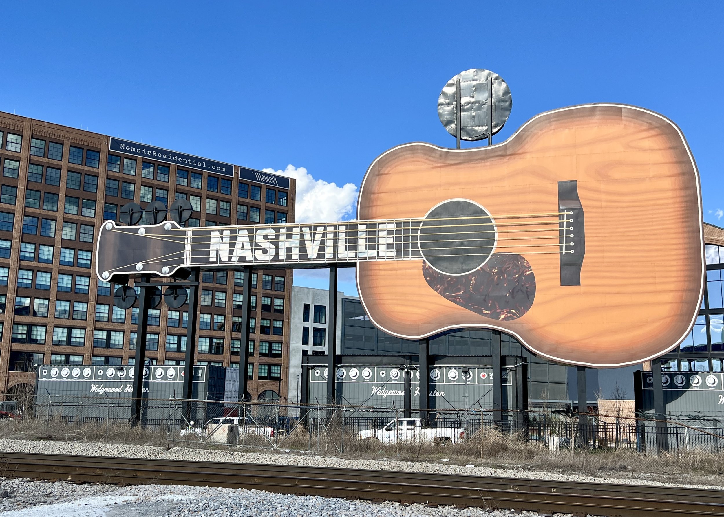 Giant acoustic guitar is a guitar-shaped stadium scoreboard CREDIT Jennifer Bain.jpg