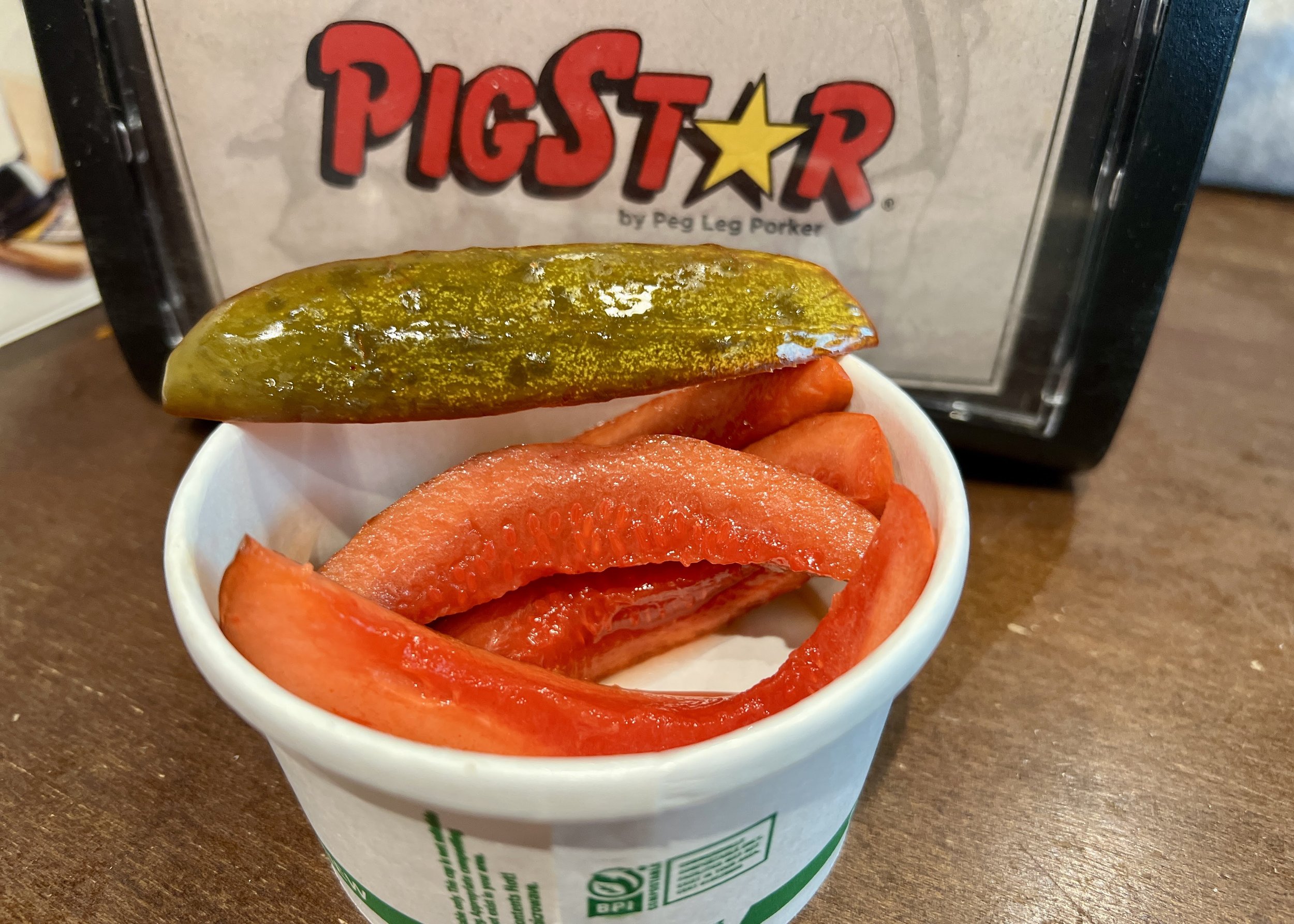 Kool-Aid pickles at Pig Star by Peg Leg Porker in Nashville International Airport CREDIT Jennifer Bain.jpg