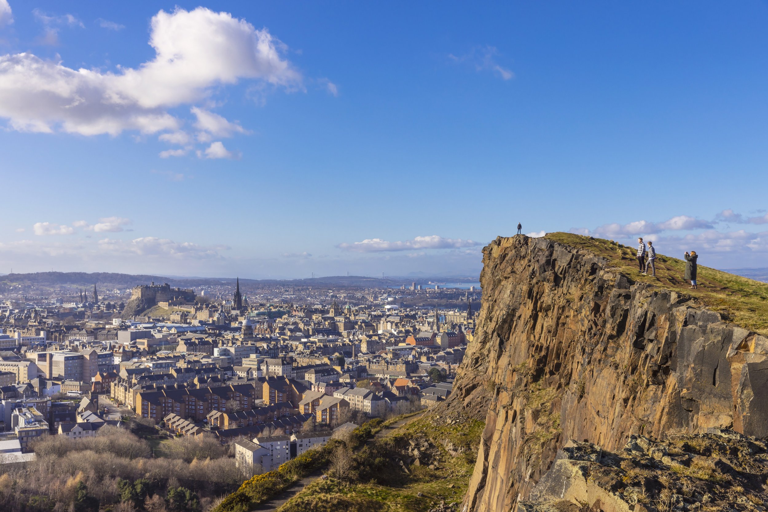  Edinburgh Castle is seen from the Salsibury Crags in Holyrood Park CREDIT VistiScotland, Kenny Lam 
