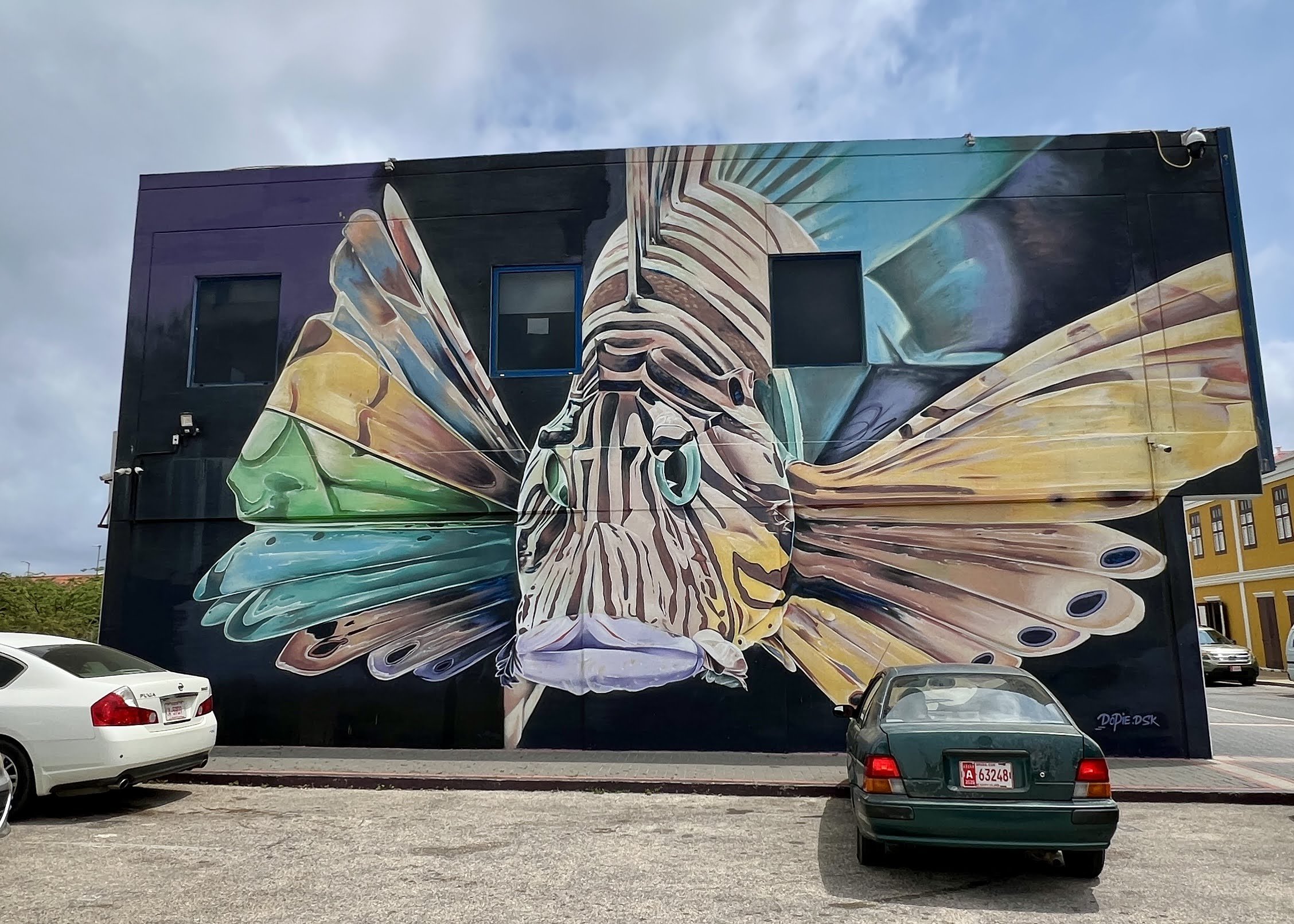 Lionfish mural by DOPIE in San Nicolas by CREDIT Jennifer Bain.JPG