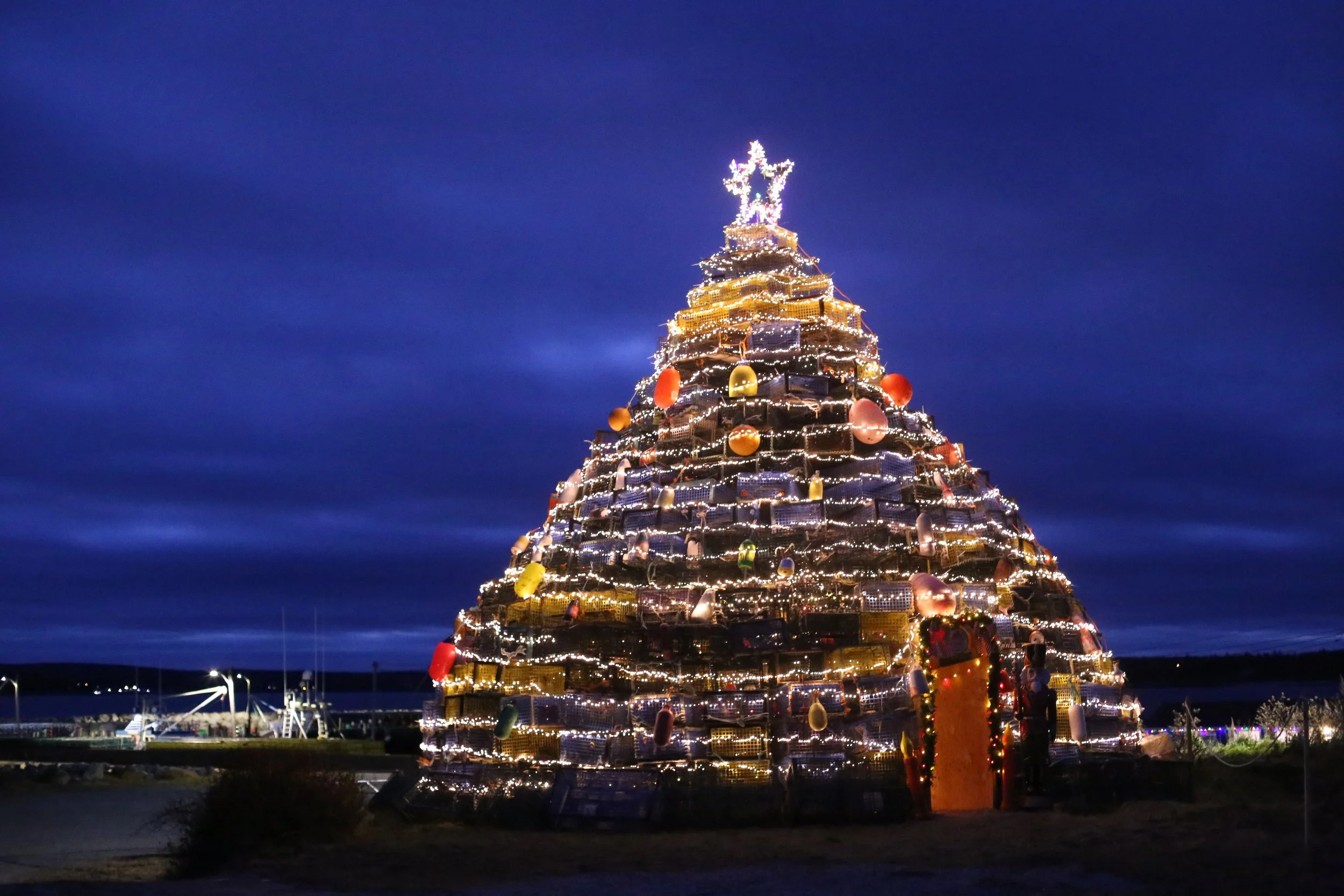 Learn About The Lobster Trap Christmas Tree in Shelburne, Nova Scotia